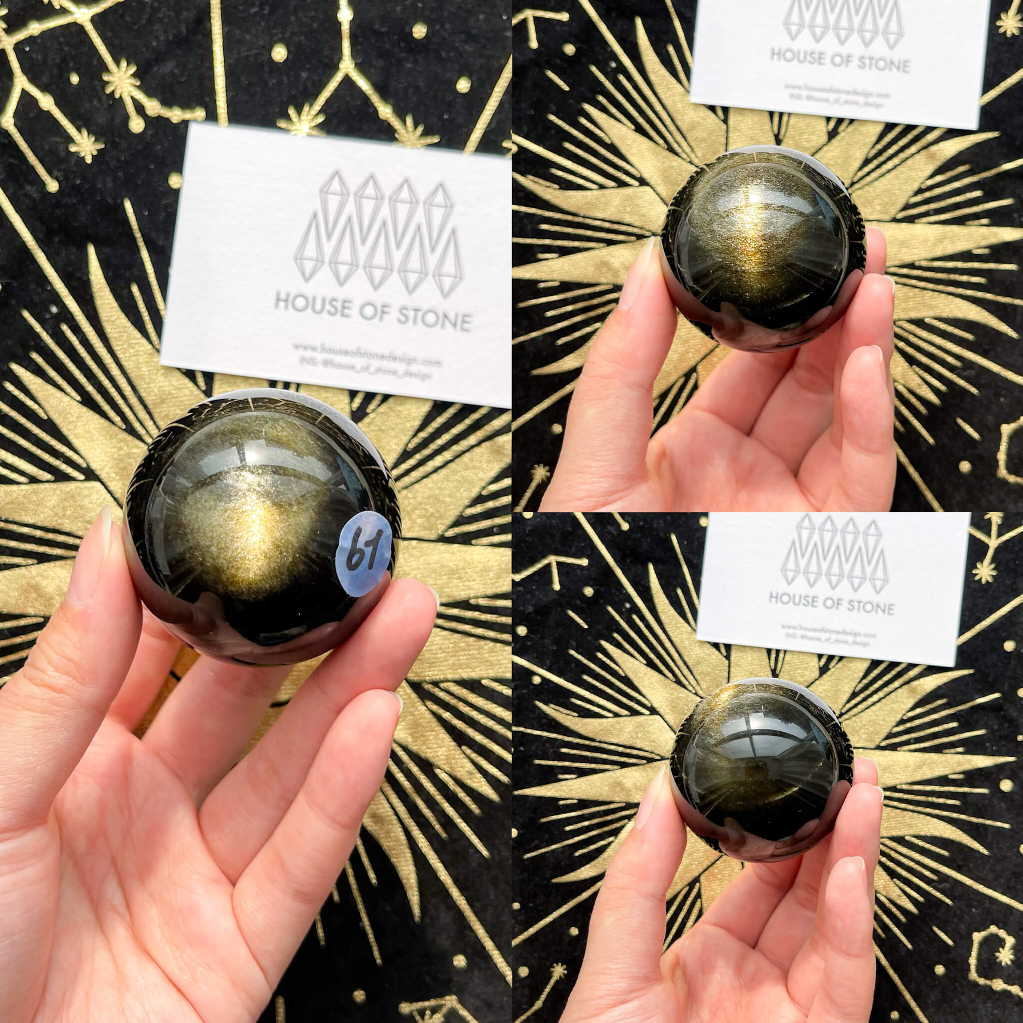 Golden popular Sheen Black Obsidian Sphere 12.6 ounce’s 65MM