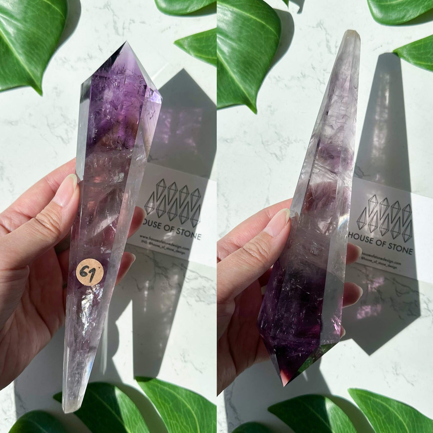 Amethyst Wand/Natural Amethyst Point Wand/High Quality Amethyst Rainbow Crystal Point Wand/Amethyst Handle/Amethyst Stem/Meditation Tool/AAA