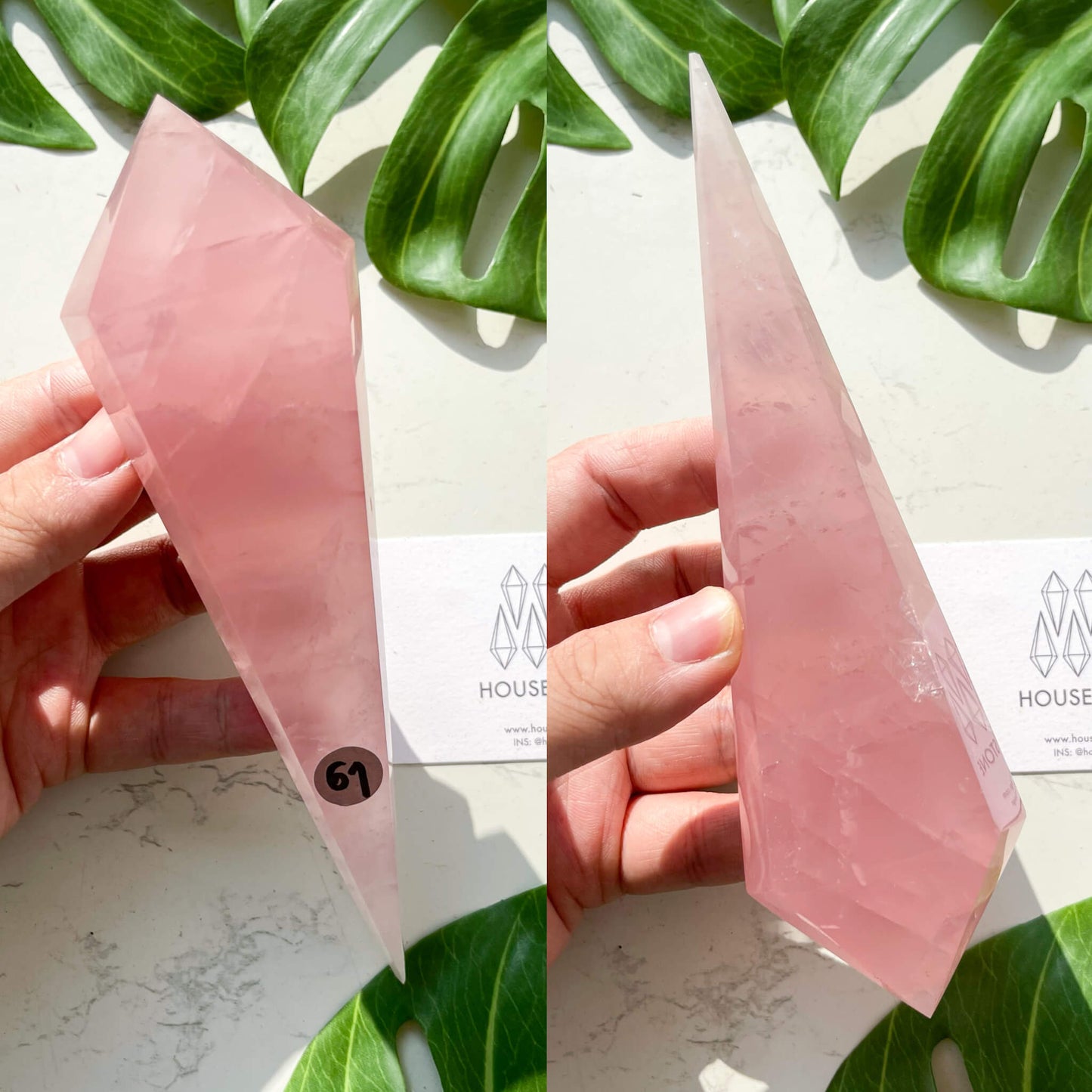 Natural Rose Quartz Wand/Rose Quartz Crystal Point Wand/Rose Quartz Crystal Handle/Rose Quartz Stem/Wedding Bouquet Handle/Heart Chakra Healing/AAA