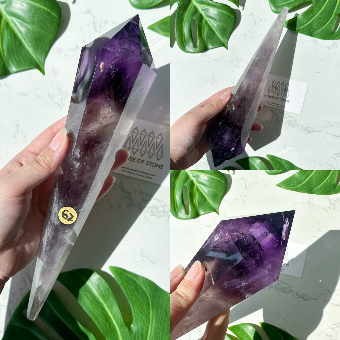 Amethyst Wand/Natural Amethyst Point Wand/High Quality Amethyst Rainbow Crystal Point Wand/Amethyst Handle/Amethyst Stem/Meditation Tool/AAA