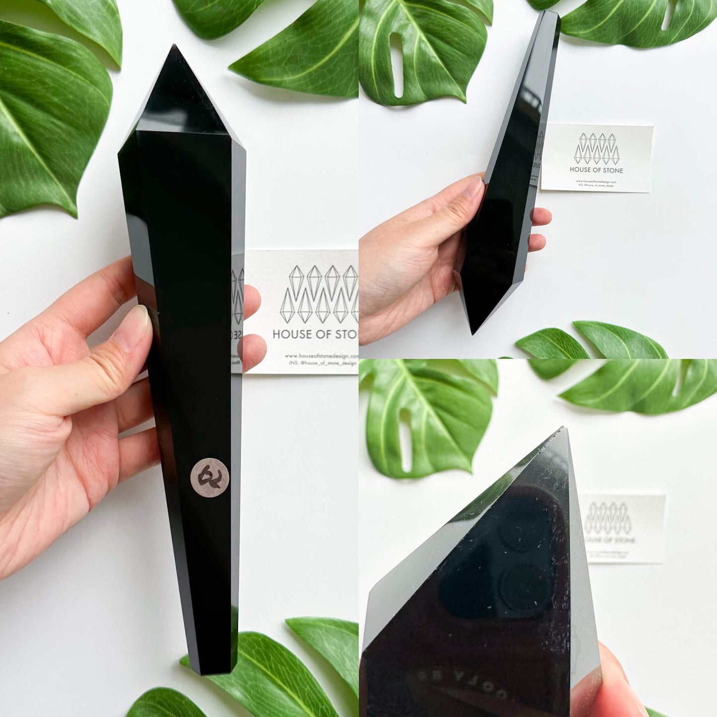 Natural Black Obsidian Wand/High Quality Black Obsidian Point Wand/Crystal Gemstone Obsidian Wand Handle/Obsidian Stem/Root Chakra Healing/AAA