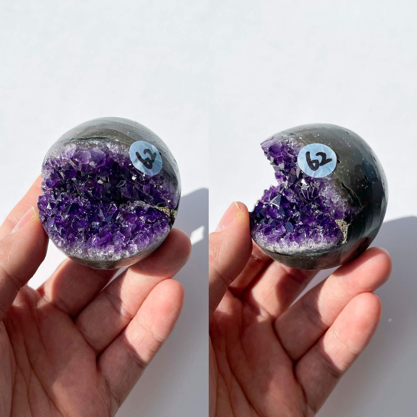 Natural Amethyst Geode Sphere/Druzy Amethyst Crystal Sphere/Amethyst Crystal Cluster Sphere/ChakraHealing/Meditation Tools/AAA