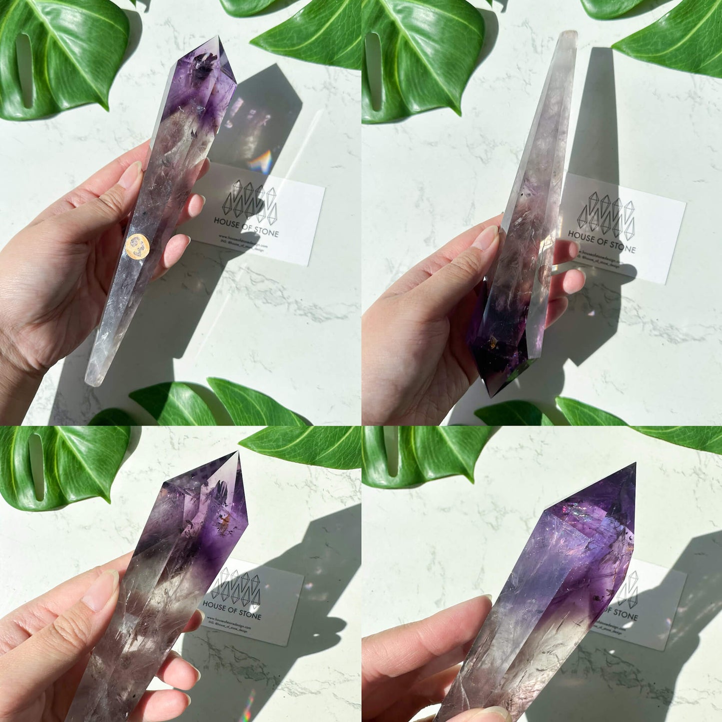 Amethyst Wand/Natural Amethyst Point Wand/High Quality Amethyst Rainbow Crystal Point Wand/Amethyst Handle/Amethyst Stem/Meditation Tool/AAA