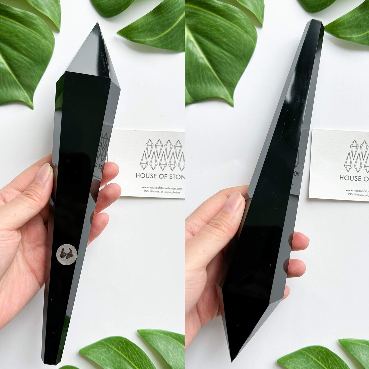 Natural Black Obsidian Wand/High Quality Black Obsidian Point Wand/Crystal Gemstone Obsidian Wand Handle/Obsidian Stem/Root Chakra Healing/AAA