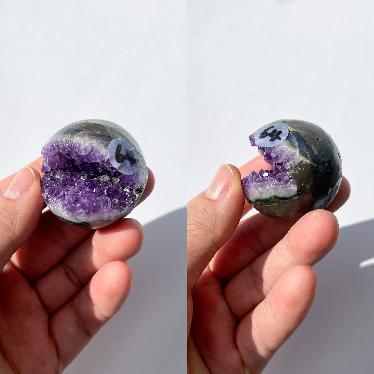 Natural Amethyst Geode Sphere/Druzy Amethyst Crystal Sphere/Amethyst Crystal Cluster Sphere/ChakraHealing/Meditation Tools/AAA