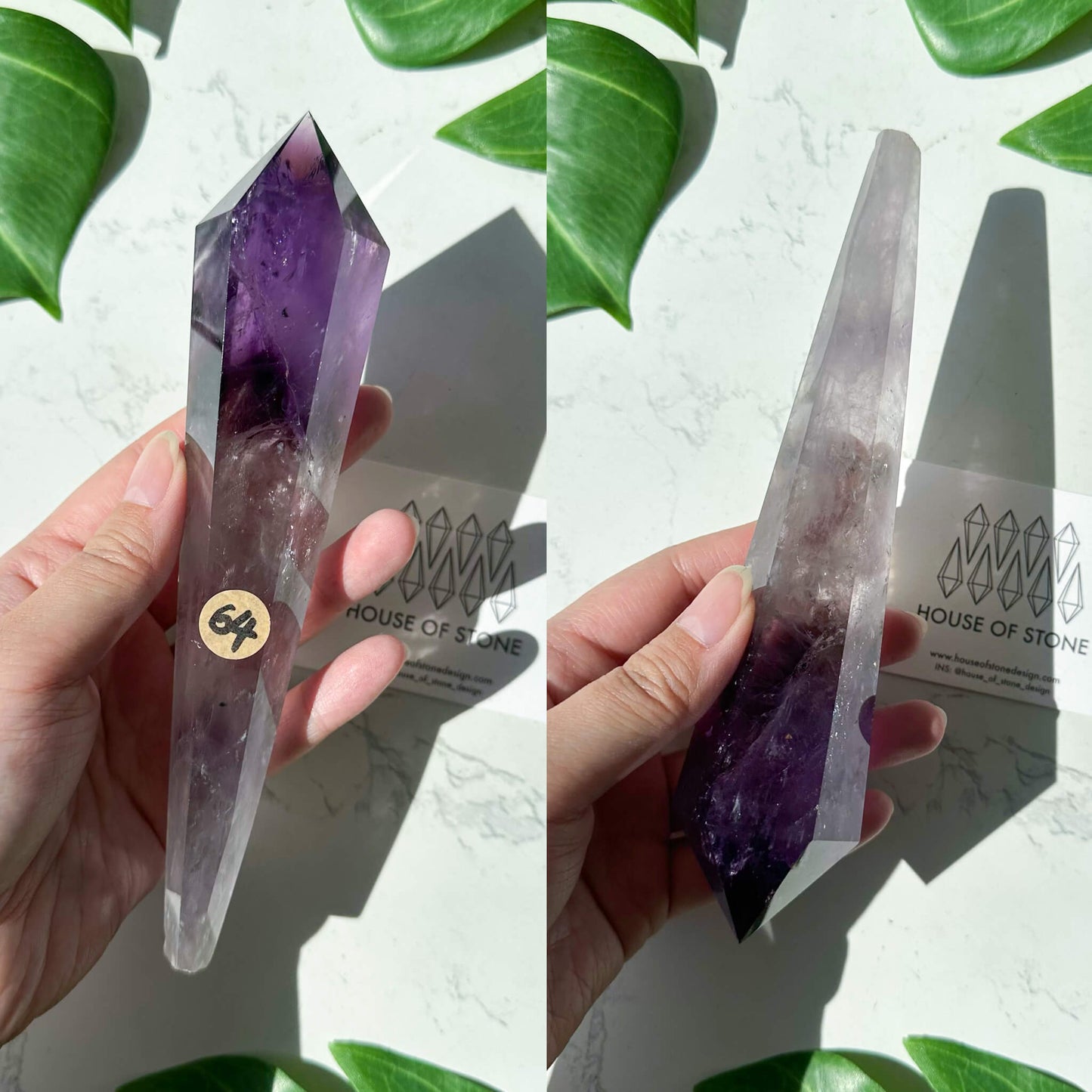 Amethyst Wand/Natural Amethyst Point Wand/High Quality Amethyst Rainbow Crystal Point Wand/Amethyst Handle/Amethyst Stem/Meditation Tool/AAA