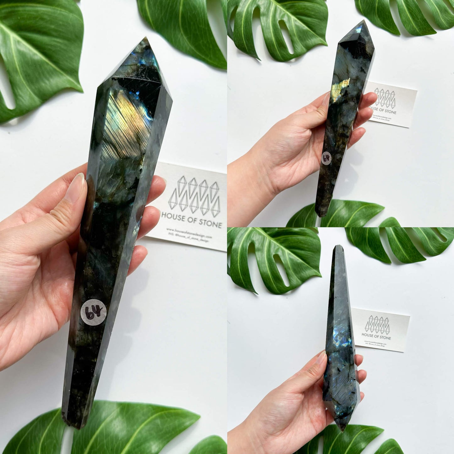Natural Labradorite Wand/Rainbow Labradorite Crystal Point Wand/Labradorite Crystal Handle/Labradorite Stem/Wedding Bouquet Handle/Chakra Healing/AAA