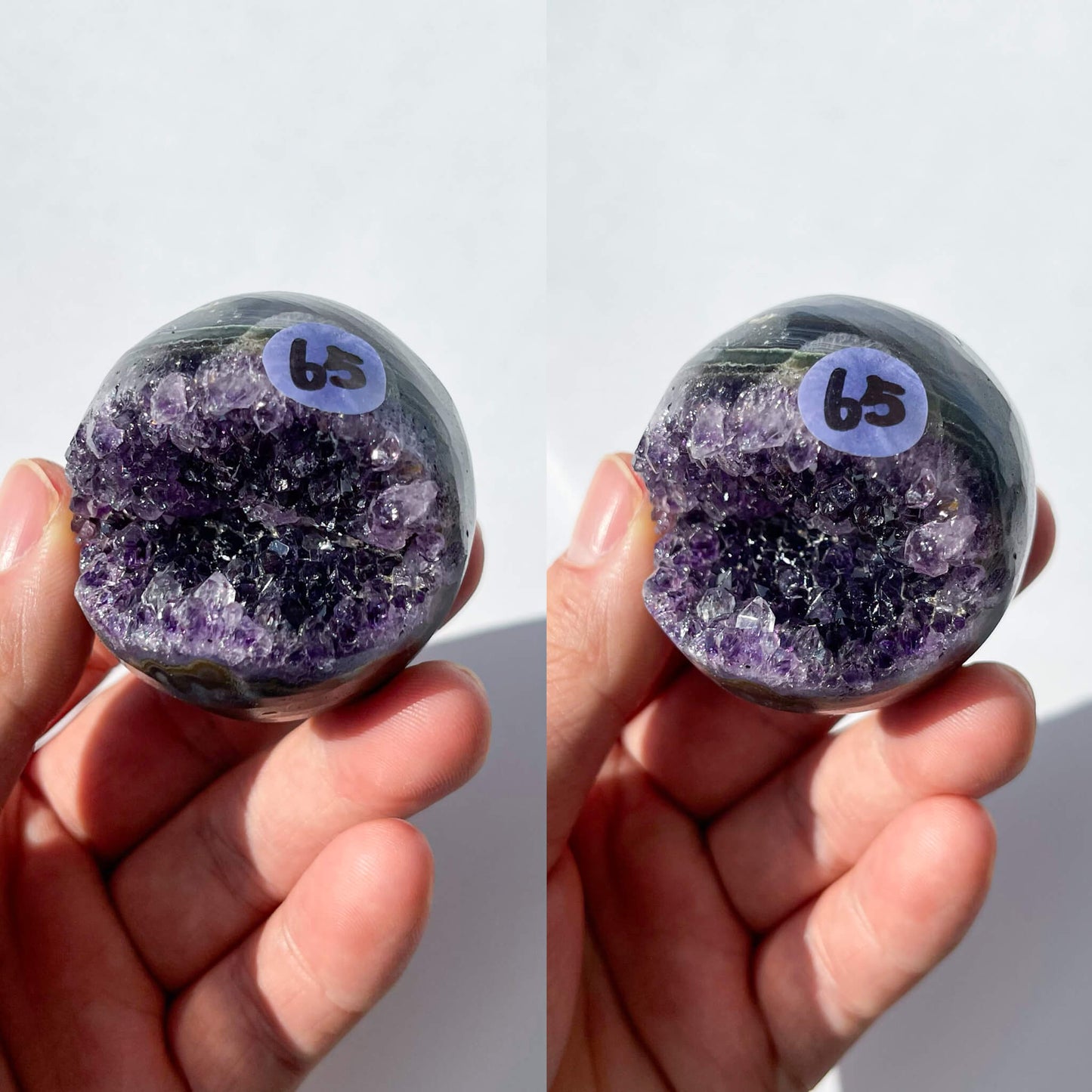 Natural Amethyst Geode Sphere/Druzy Amethyst Crystal Sphere/Amethyst Crystal Cluster Sphere/ChakraHealing/Meditation Tools/AAA