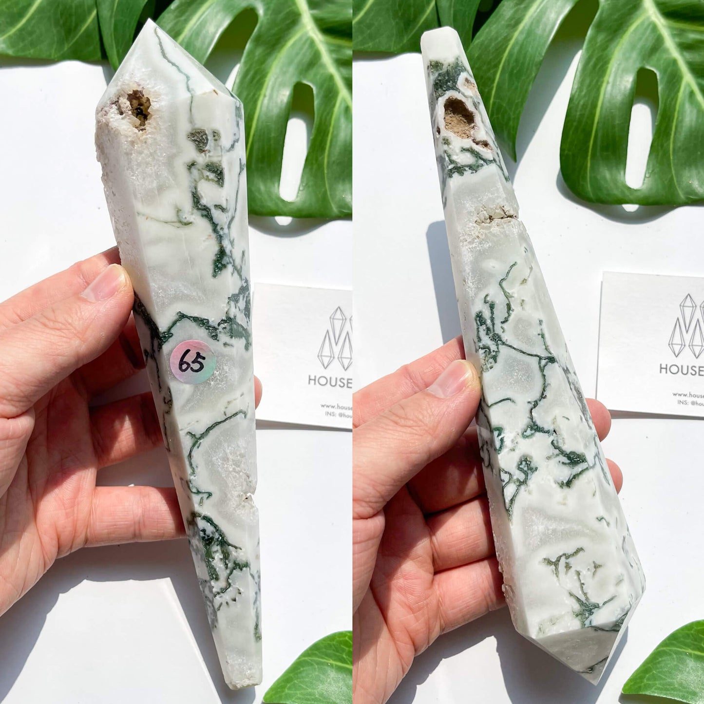 Natural Moss Agate Wand/Druzy Moss Agate Crystal Point Wand/Moss Agate Crystal Handle/Moss Agate Stem/Wedding Bouquet Handle/Heart Chakra Healing/AAA