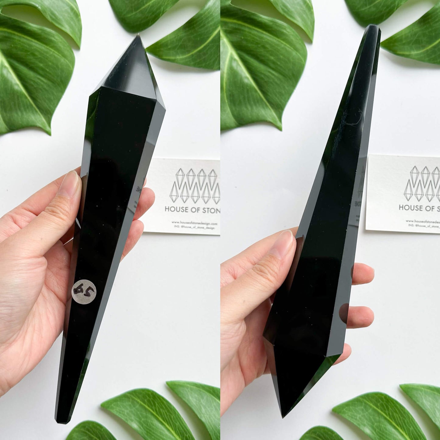 Natural Black Obsidian Wand/High Quality Black Obsidian Point Wand/Crystal Gemstone Obsidian Wand Handle/Obsidian Stem/Root Chakra Healing/AAA