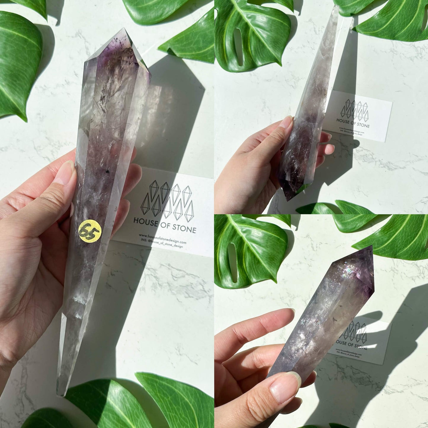 Amethyst Wand/Natural Amethyst Point Wand/High Quality Amethyst Rainbow Crystal Point Wand/Amethyst Handle/Amethyst Stem/Meditation Tool/AAA