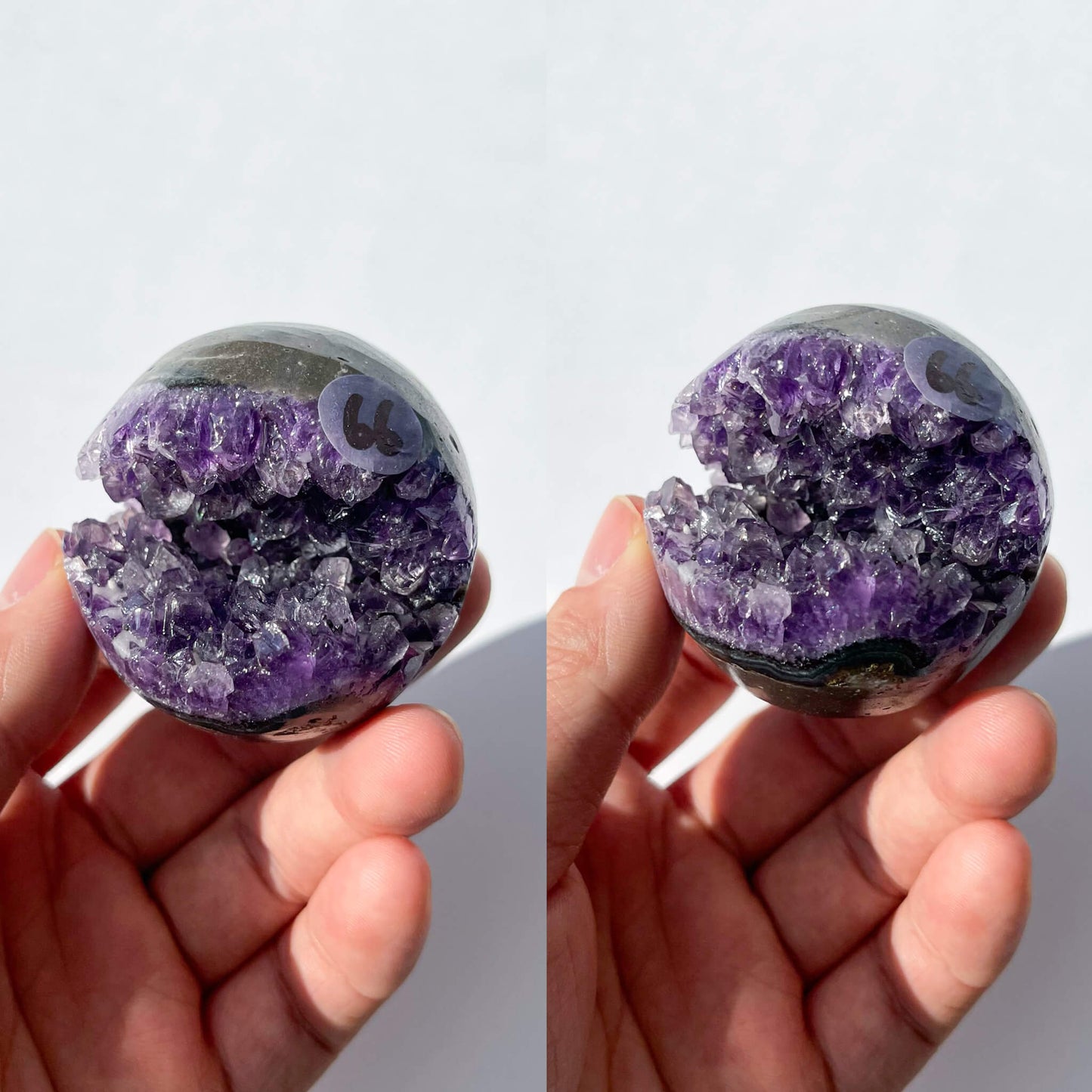 Natural Amethyst Geode Sphere/Druzy Amethyst Crystal Sphere/Amethyst Crystal Cluster Sphere/ChakraHealing/Meditation Tools/AAA