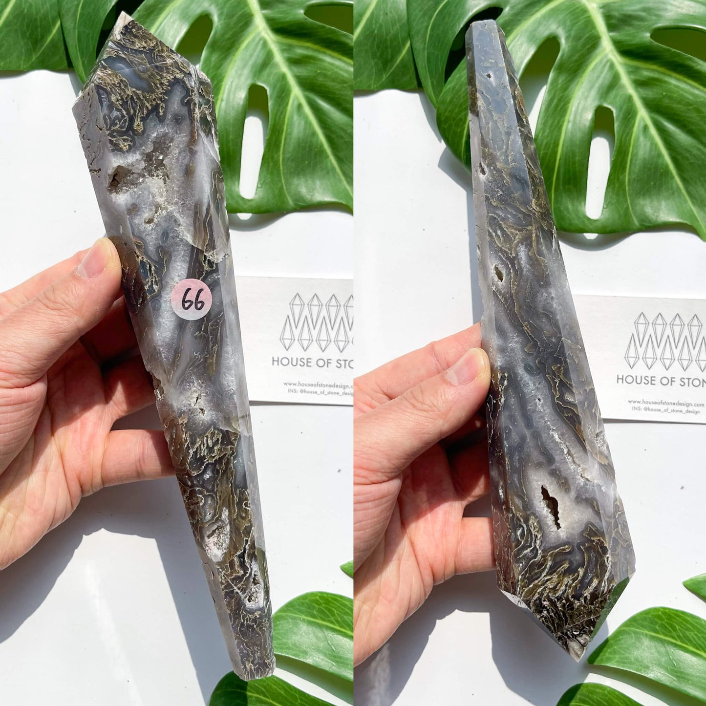 Natural Moss Agate Wand/Druzy Moss Agate Crystal Point Wand/Moss Agate Crystal Handle/Moss Agate Stem/Wedding Bouquet Handle/Heart Chakra Healing/AAA