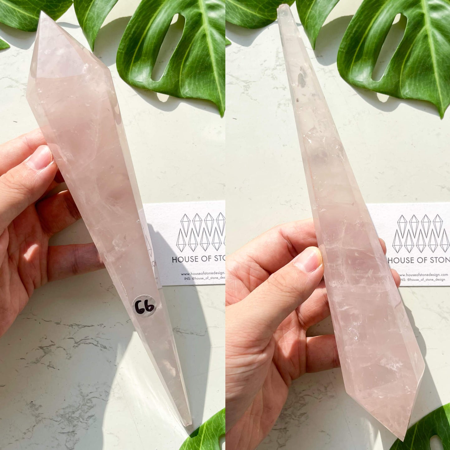 Natural Rose Quartz Wand/Rose Quartz Crystal Point Wand/Rose Quartz Crystal Handle/Rose Quartz Stem/Wedding Bouquet Handle/Heart Chakra Healing/AAA