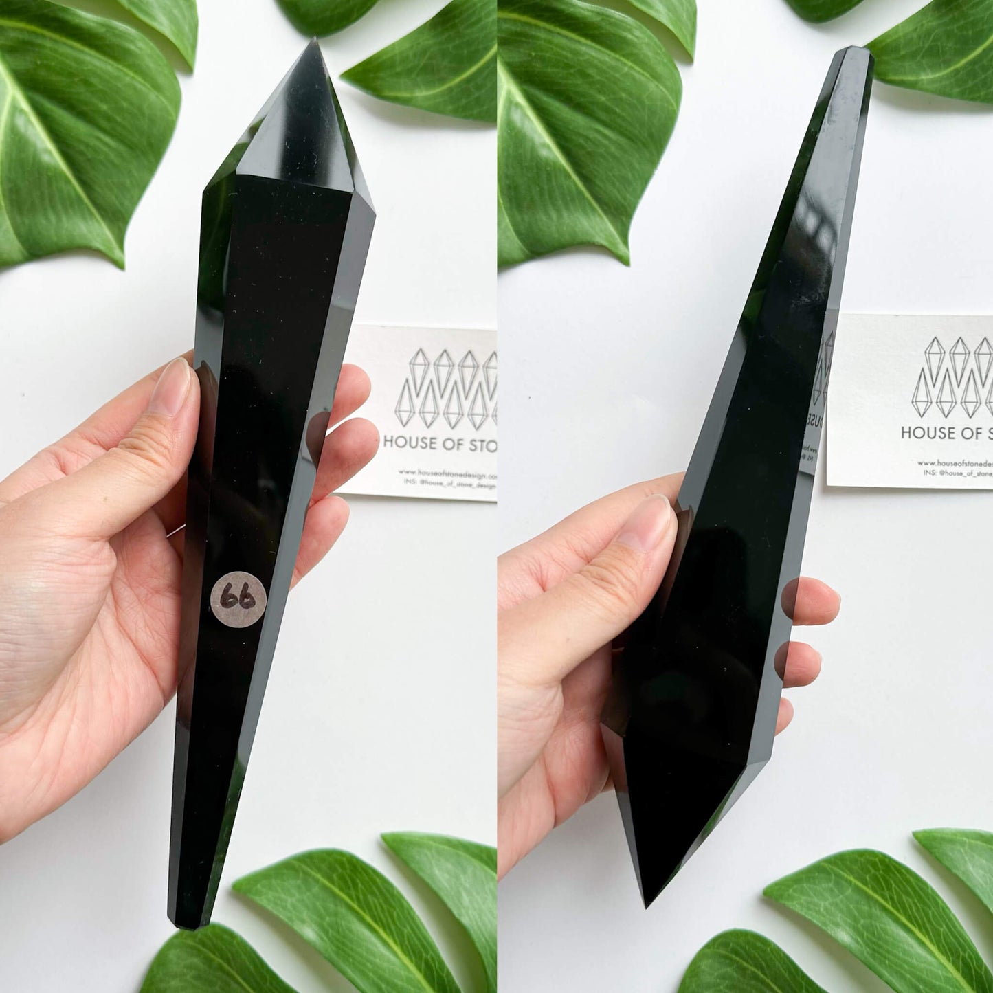 Natural Black Obsidian Wand/High Quality Black Obsidian Point Wand/Crystal Gemstone Obsidian Wand Handle/Obsidian Stem/Root Chakra Healing/AAA