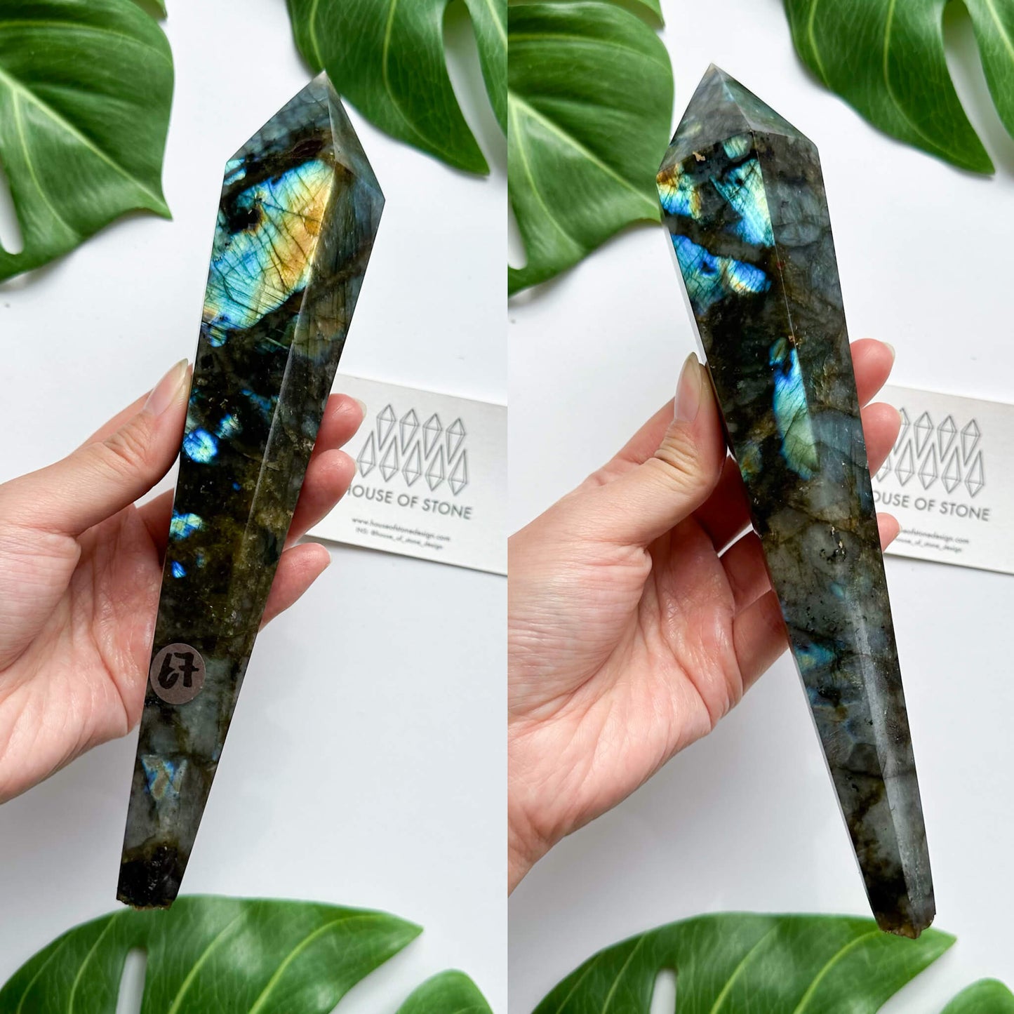 Natural Labradorite Wand/Rainbow Labradorite Crystal Point Wand/Labradorite Crystal Handle/Labradorite Stem/Wedding Bouquet Handle/Chakra Healing/AAA