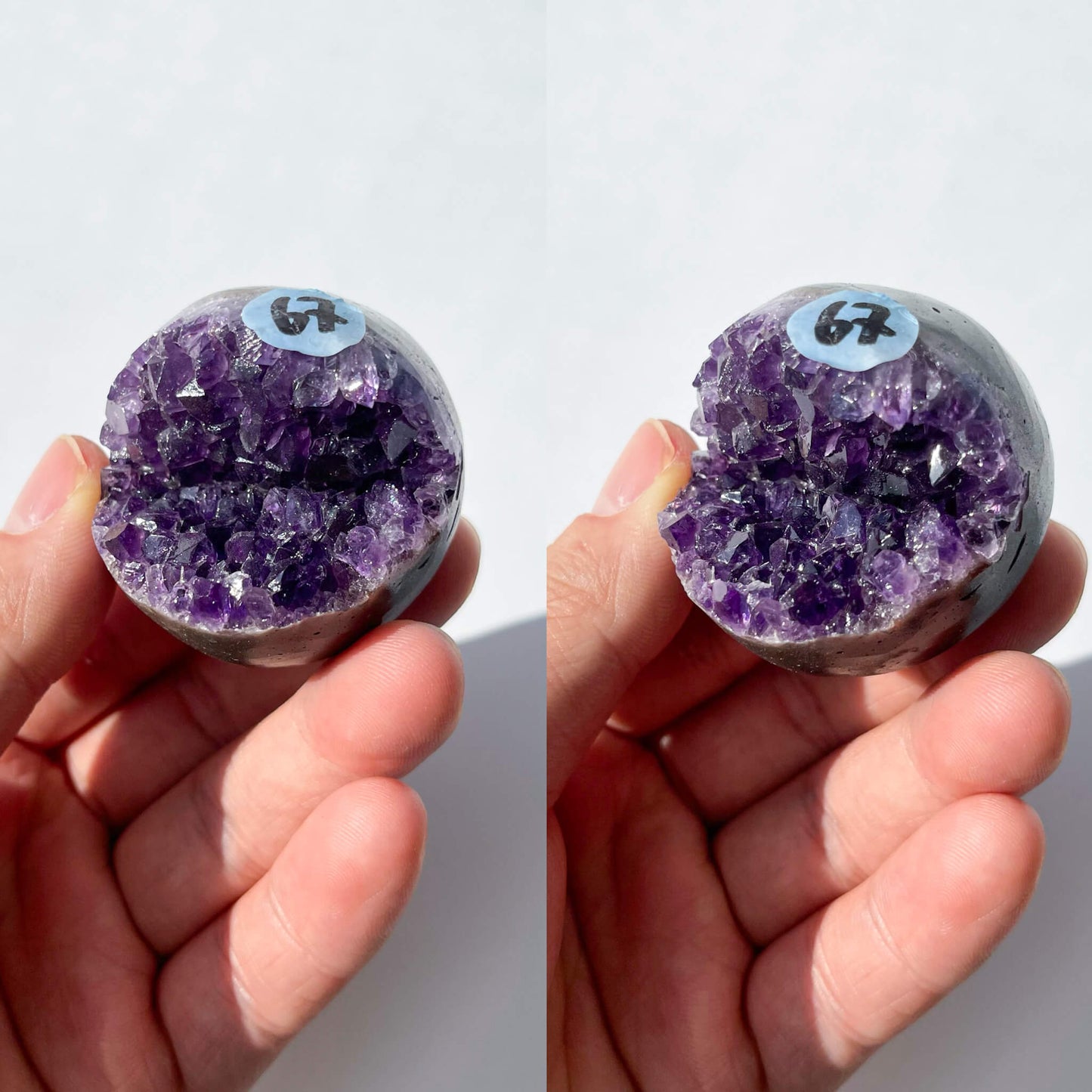 Natural Amethyst Geode Sphere/Druzy Amethyst Crystal Sphere/Amethyst Crystal Cluster Sphere/ChakraHealing/Meditation Tools/AAA