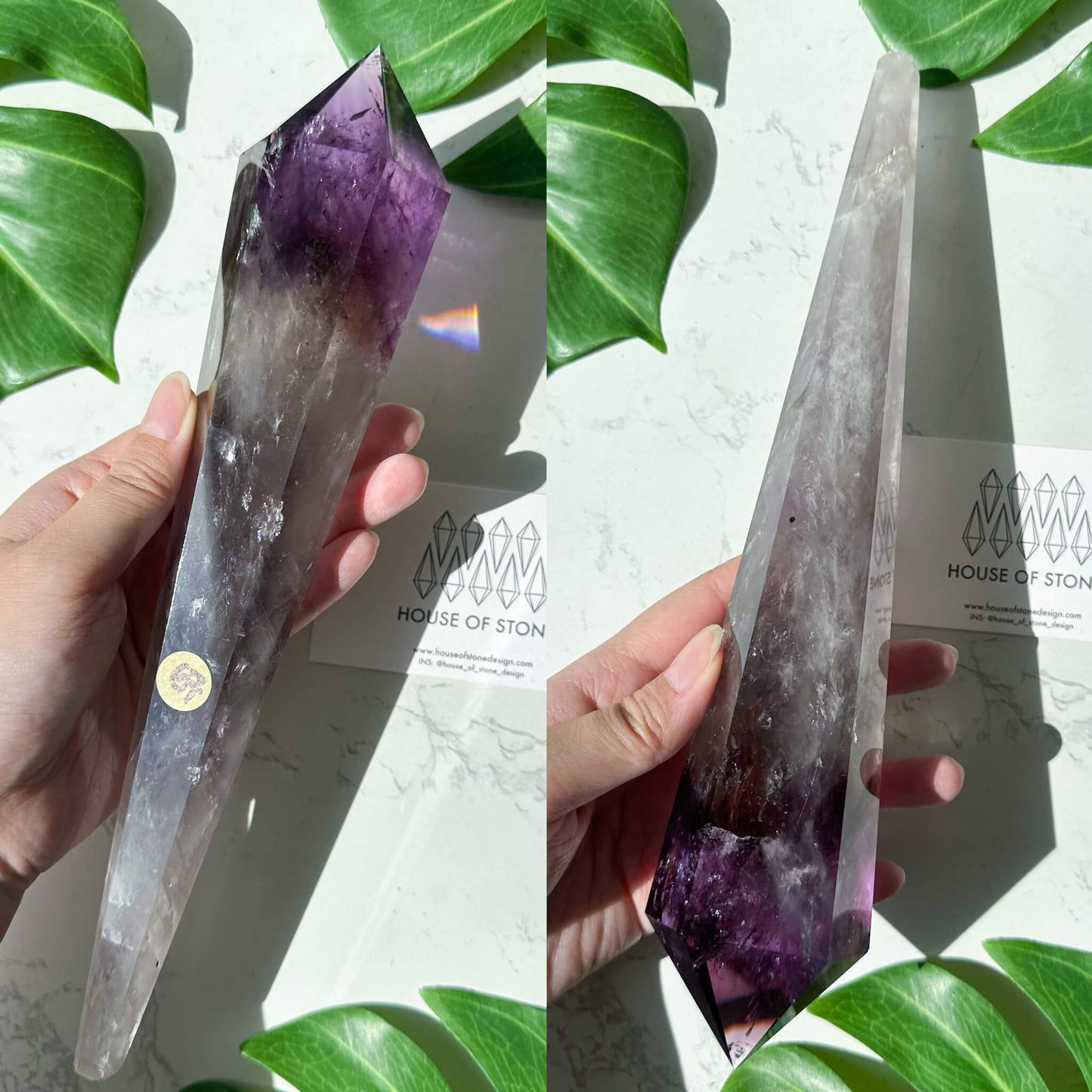 Amethyst Wand/Natural Amethyst Point Wand/High Quality Amethyst Rainbow Crystal Point Wand/Amethyst Handle/Amethyst Stem/Meditation Tool/AAA