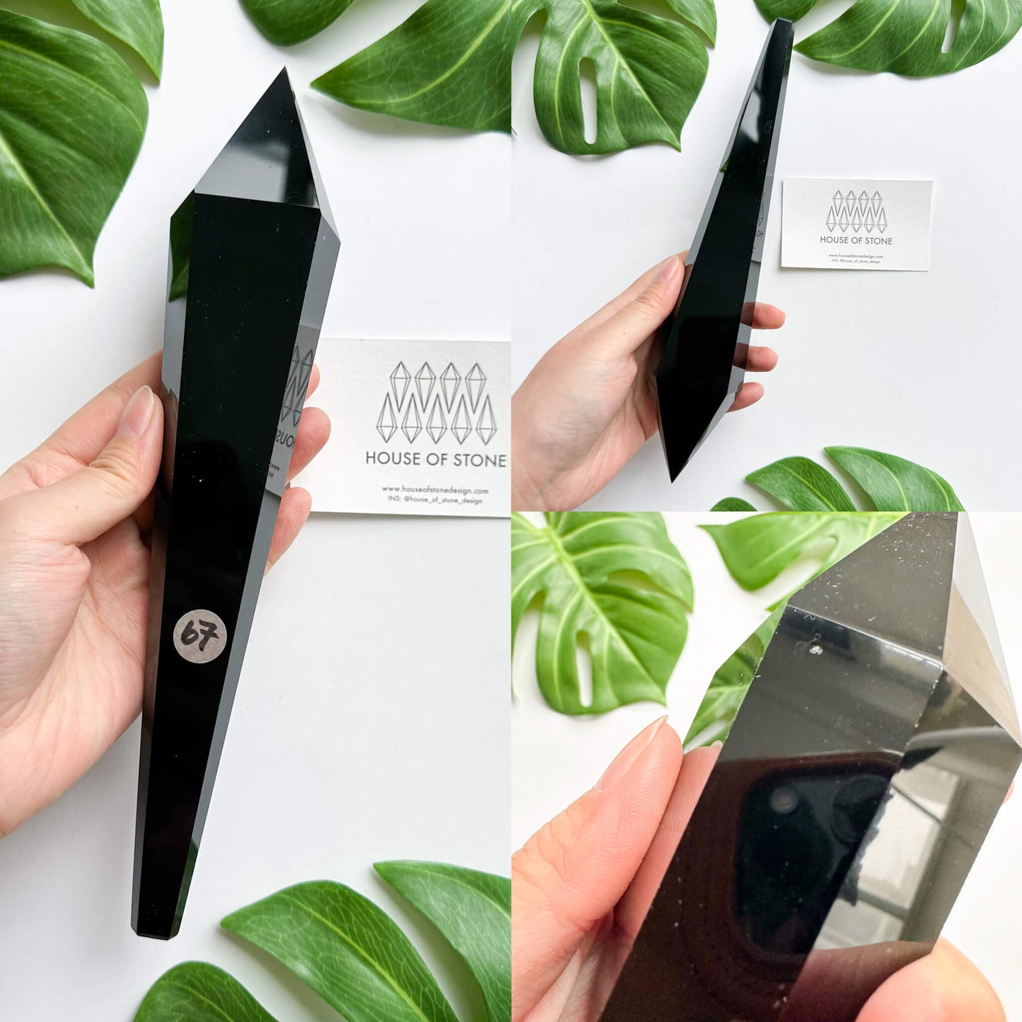 Natural Black Obsidian Wand/High Quality Black Obsidian Point Wand/Crystal Gemstone Obsidian Wand Handle/Obsidian Stem/Root Chakra Healing/AAA