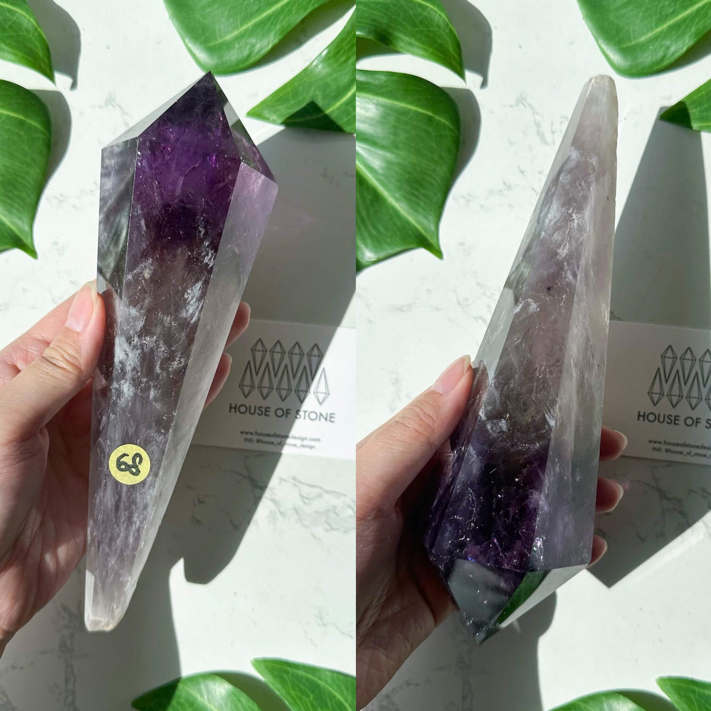 Amethyst Wand/Natural Amethyst Point Wand/High Quality Amethyst Rainbow Crystal Point Wand/Amethyst Handle/Amethyst Stem/Meditation Tool/AAA