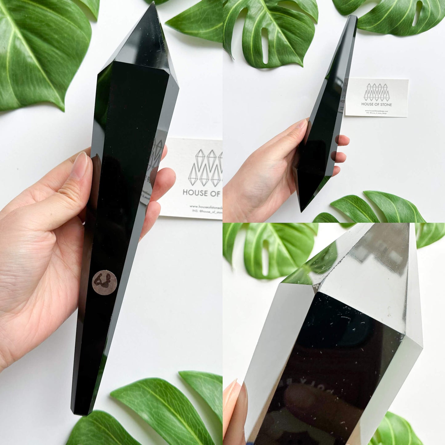 Natural Black Obsidian Wand/High Quality Black Obsidian Point Wand/Crystal Gemstone Obsidian Wand Handle/Obsidian Stem/Root Chakra Healing/AAA