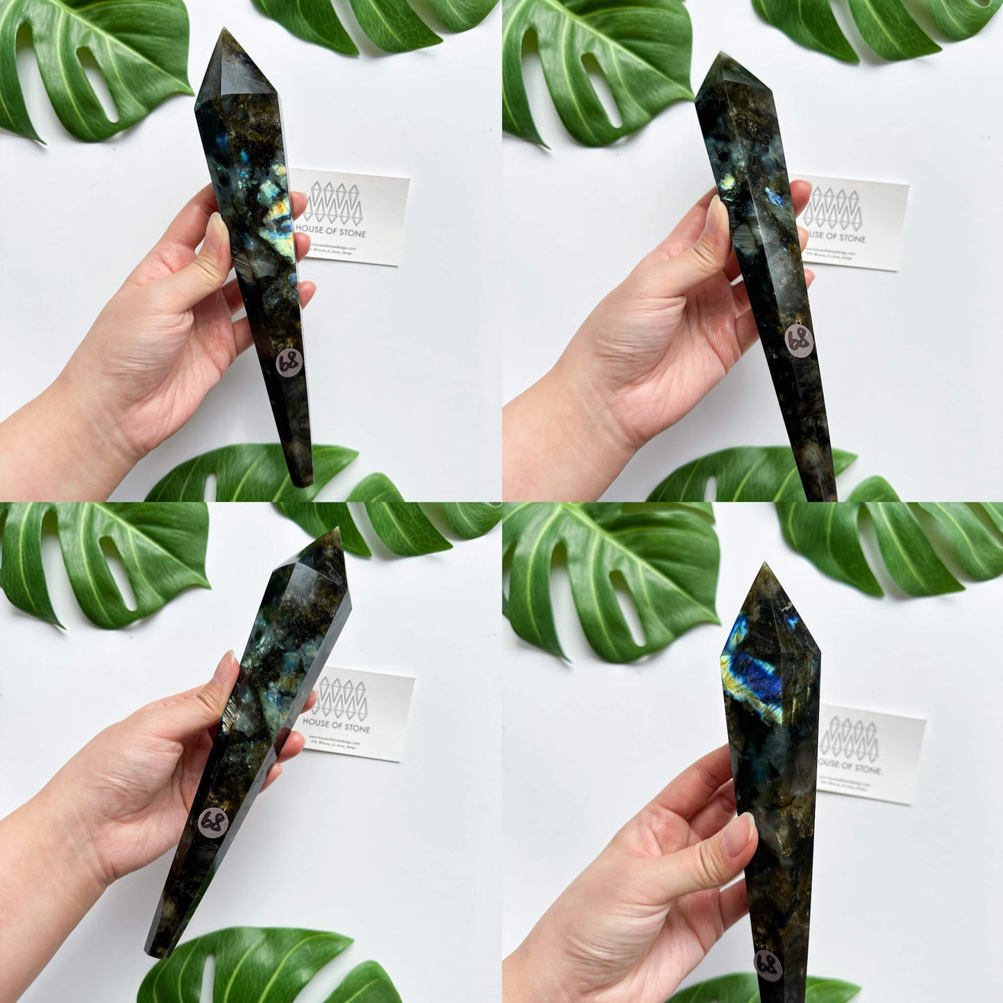 Natural Labradorite Wand/Rainbow Labradorite Crystal Point Wand/Labradorite Crystal Handle/Labradorite Stem/Wedding Bouquet Handle/Chakra Healing/AAA