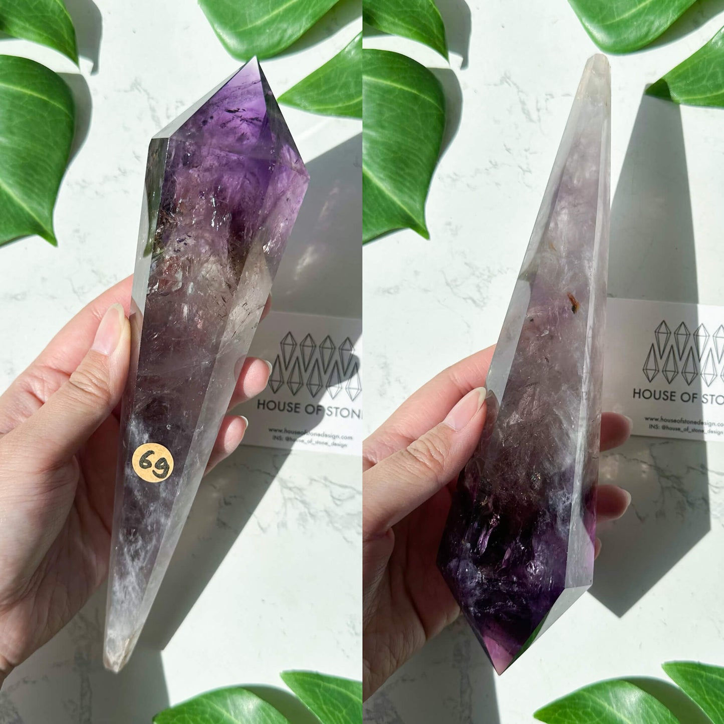 Amethyst Wand/Natural Amethyst Point Wand/High Quality Amethyst Rainbow Crystal Point Wand/Amethyst Handle/Amethyst Stem/Meditation Tool/AAA