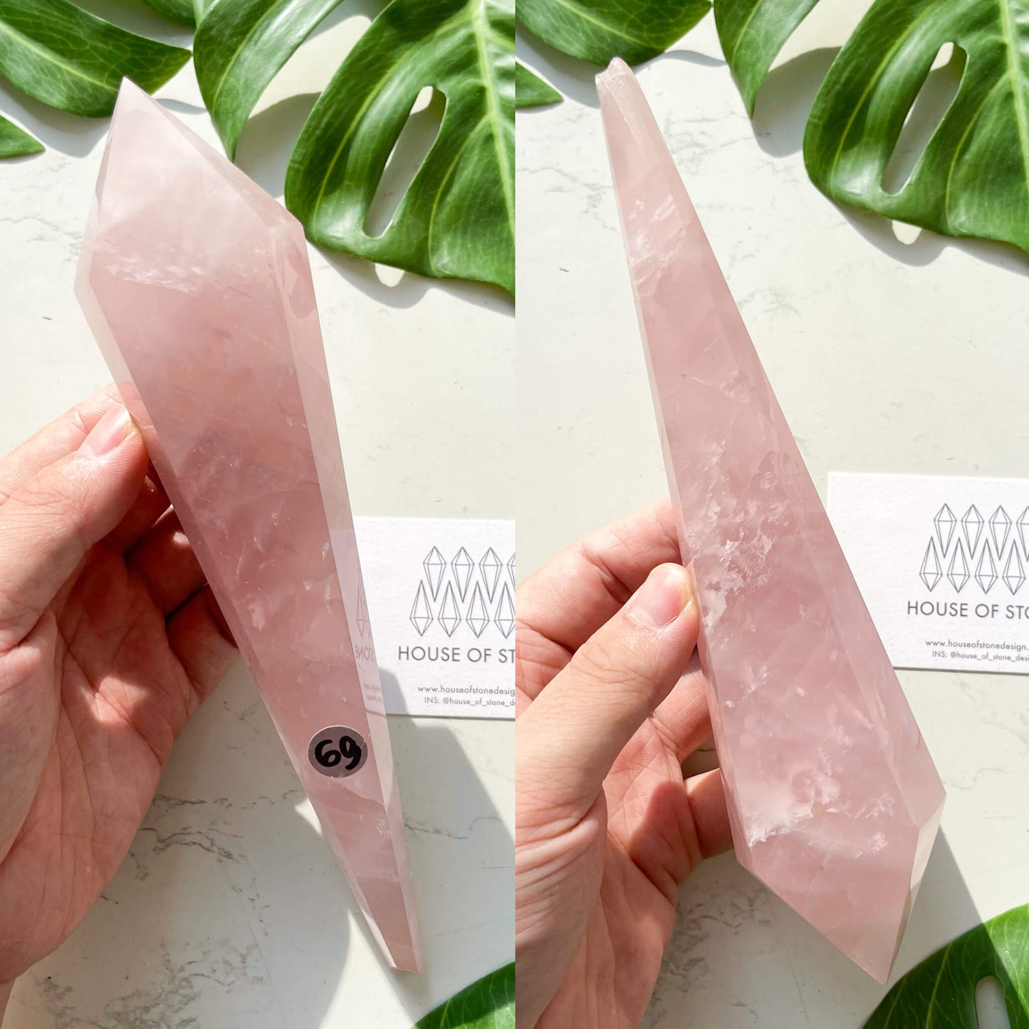 Natural Rose Quartz Wand/Rose Quartz Crystal Point Wand/Rose Quartz Crystal Handle/Rose Quartz Stem/Wedding Bouquet Handle/Heart Chakra Healing/AAA