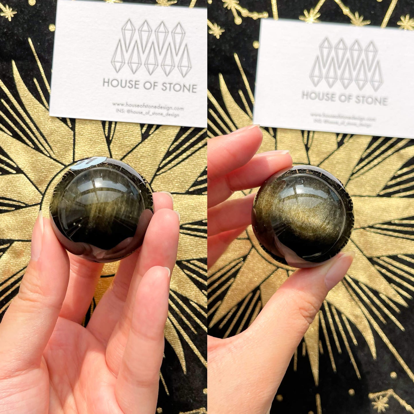 Natural Rare Gold Sheen Obsidian/Large Gold Obsidian Sphere/AAA