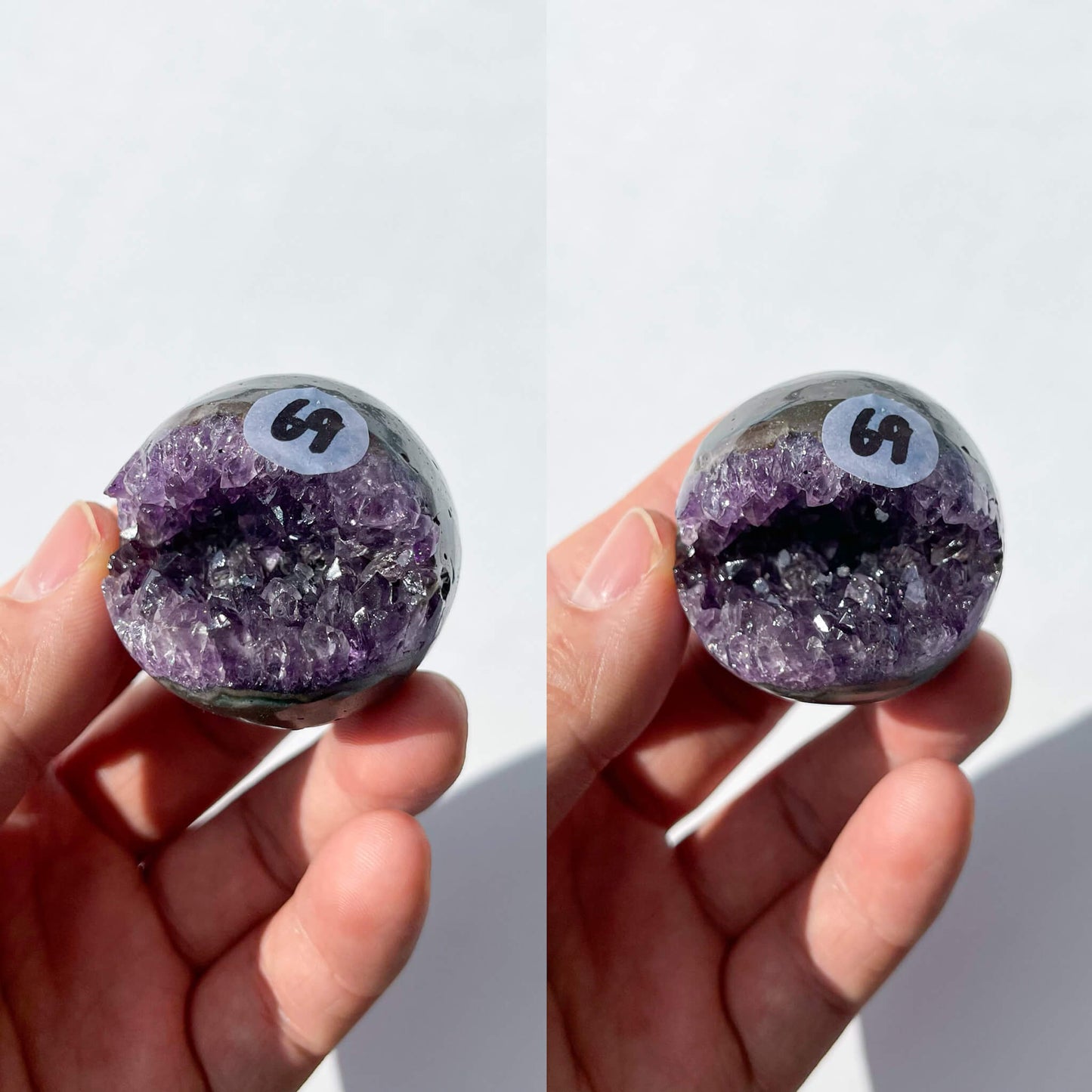 Natural Amethyst Geode Sphere/Druzy Amethyst Crystal Sphere/Amethyst Crystal Cluster Sphere/ChakraHealing/Meditation Tools/AAA