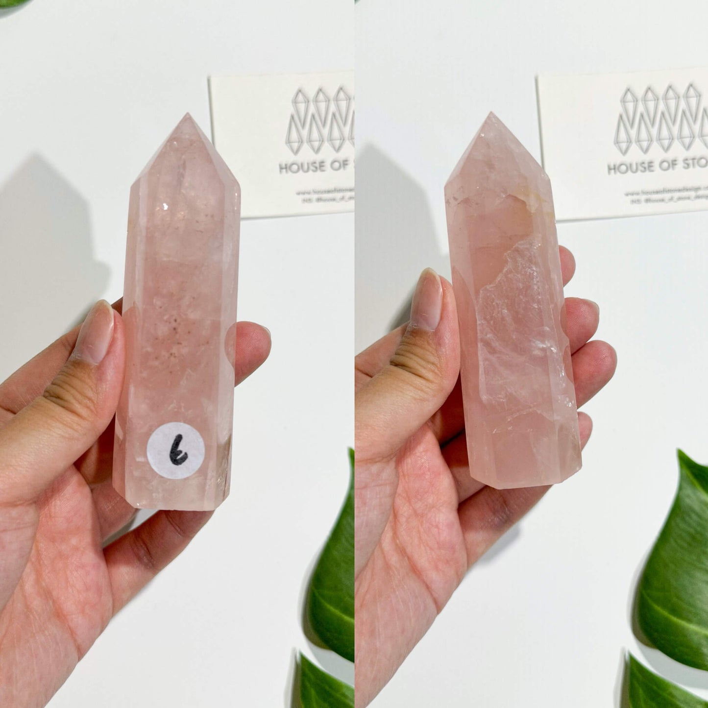 Natural Small Rose Quartz Tower/Rose Quartz Crystal Point Tower Wand/Juicy Rose Quartz Obelisk/Heart Chakra Healing/AAA