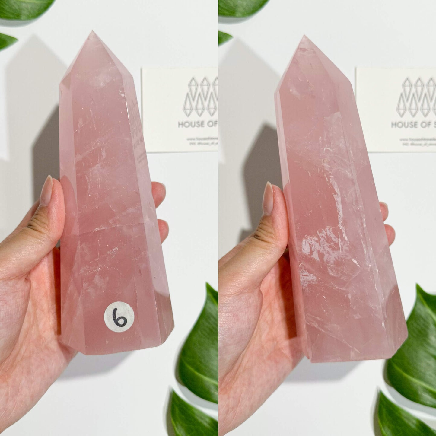 Natural Large Rose Quartz Tower/Rose Quartz Crystal Point Tower Wand/Juicy Rose Quartz Obelisk/Heart Chakra Healing/AAA