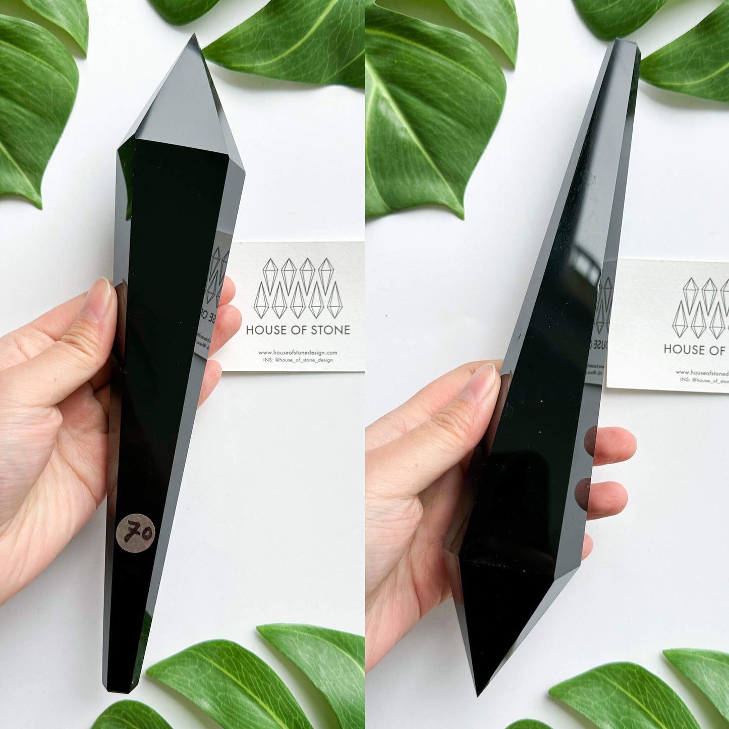 Natural Black Obsidian Wand/High Quality Black Obsidian Point Wand/Crystal Gemstone Obsidian Wand Handle/Obsidian Stem/Root Chakra Healing/AAA