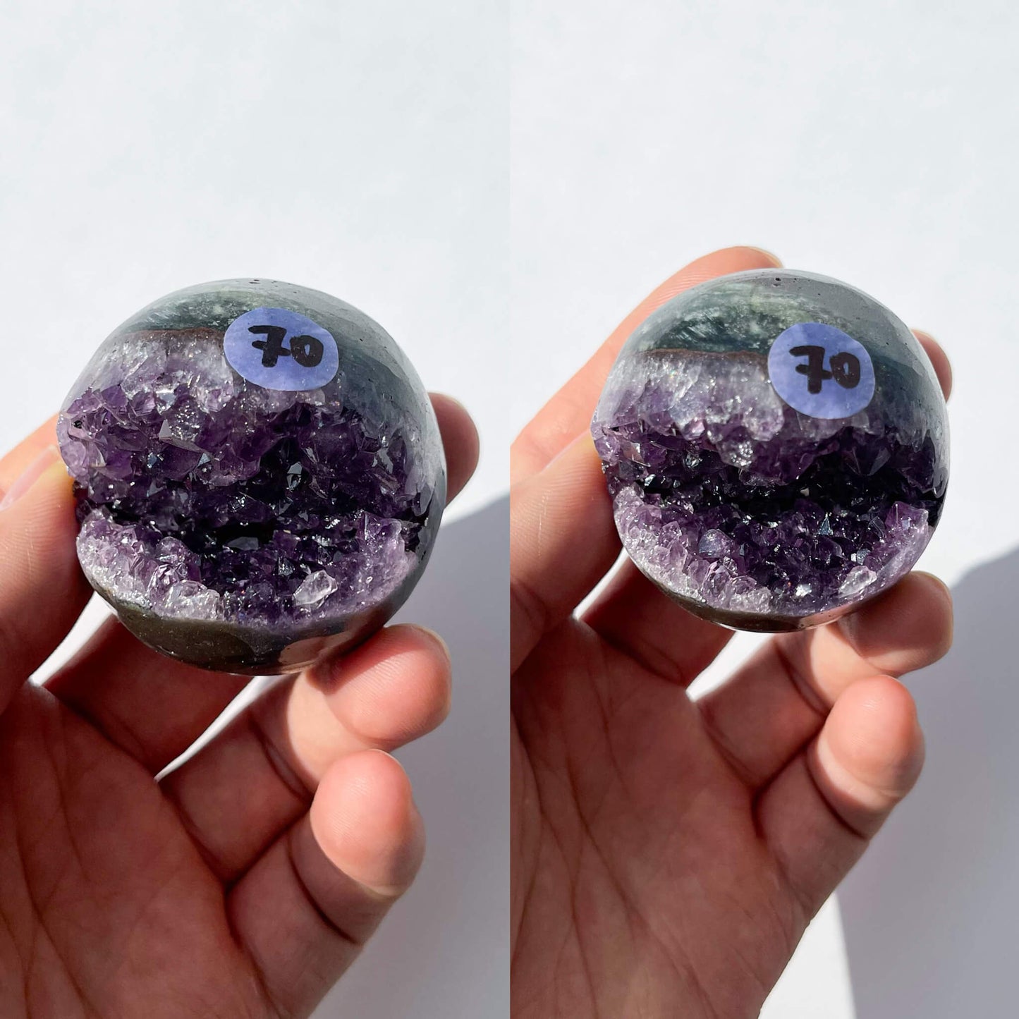 Natural Amethyst Geode Sphere/Druzy Amethyst Crystal Sphere/Amethyst Crystal Cluster Sphere/ChakraHealing/Meditation Tools/AAA