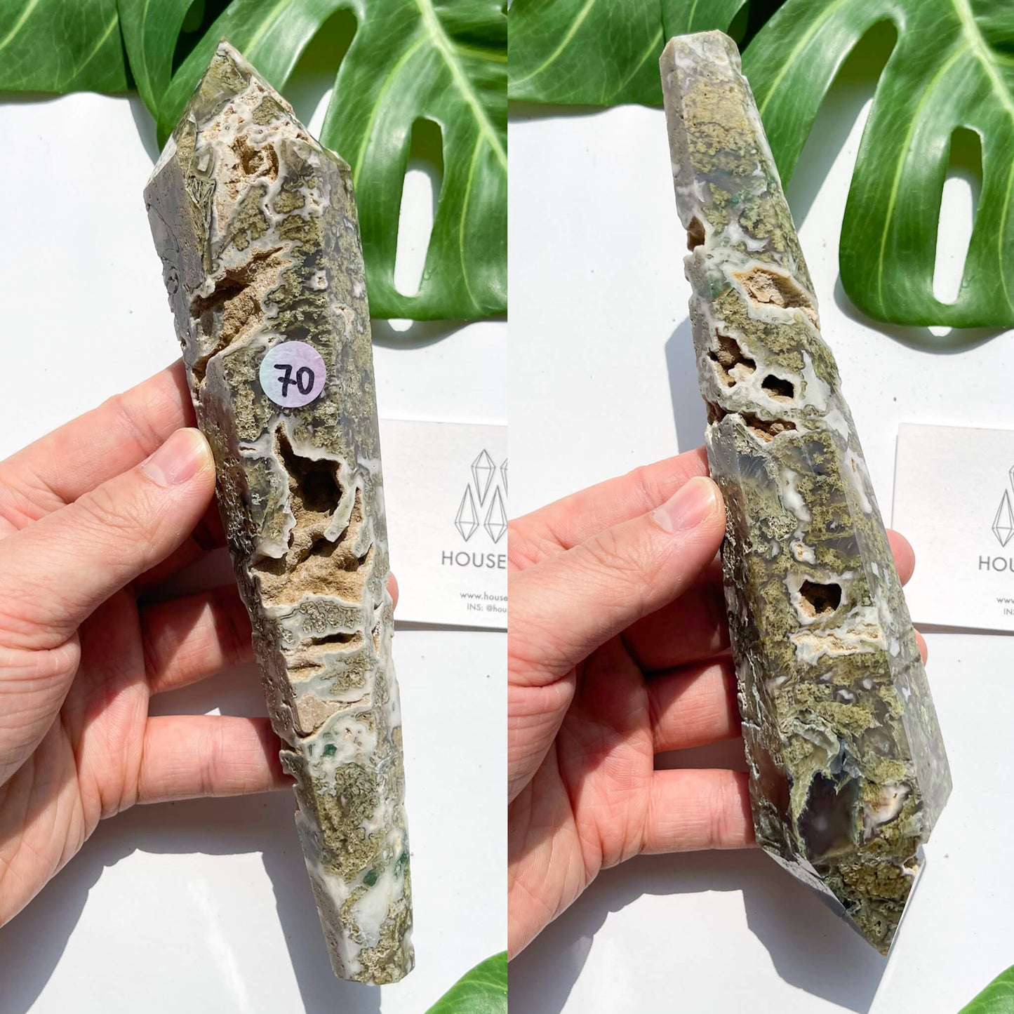 Natural Moss Agate Wand/Druzy Moss Agate Crystal Point Wand/Moss Agate Crystal Handle/Moss Agate Stem/Wedding Bouquet Handle/Heart Chakra Healing/AAA