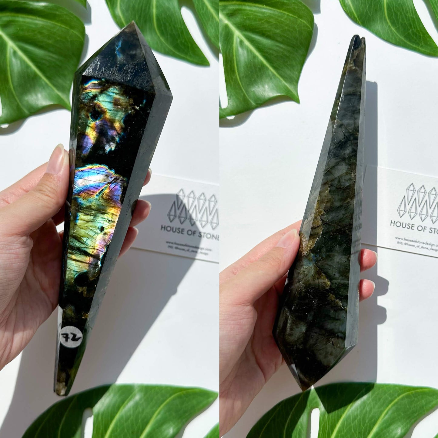 Natural Labradorite Wand/Rainbow Labradorite Crystal Point Wand/Labradorite Crystal Handle/Labradorite Stem/Wedding Bouquet Handle/Chakra Healing/AAA