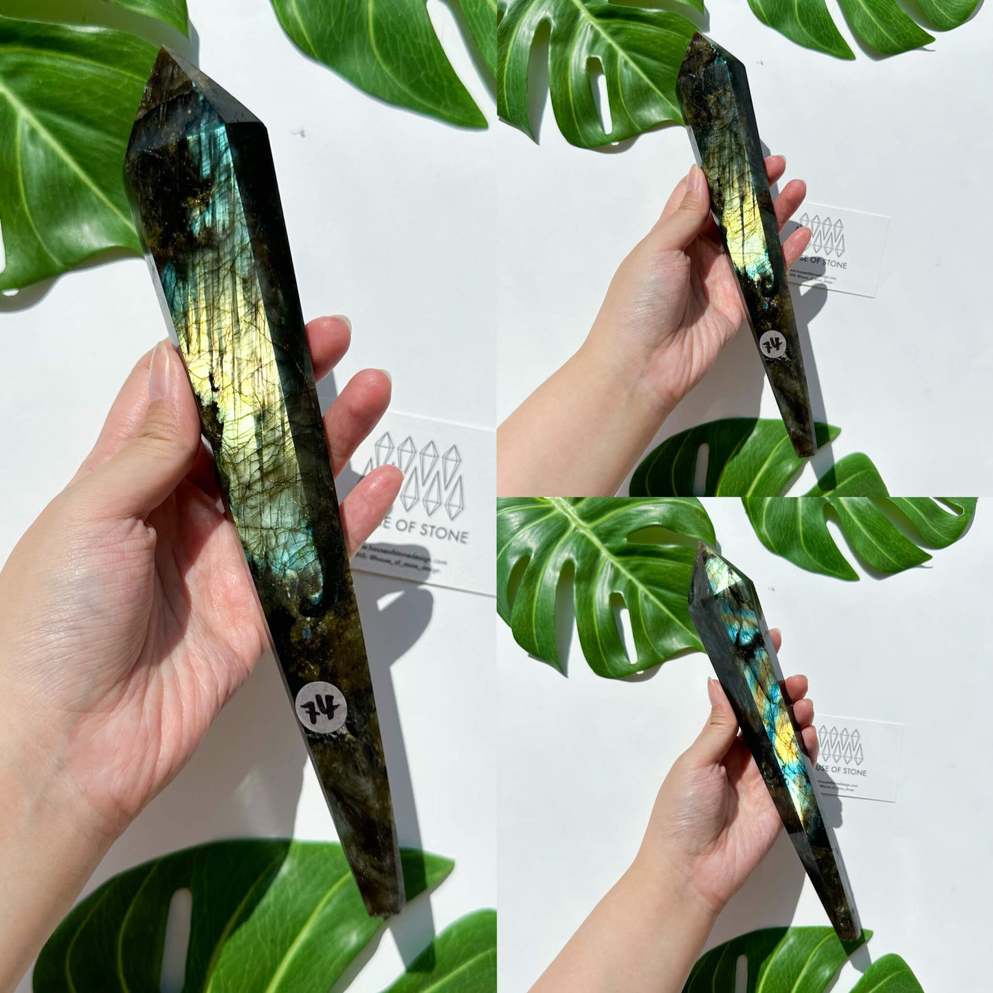 Natural Labradorite Wand/Rainbow Labradorite Crystal Point Wand/Labradorite Crystal Handle/Labradorite Stem/Wedding Bouquet Handle/Chakra Healing/AAA