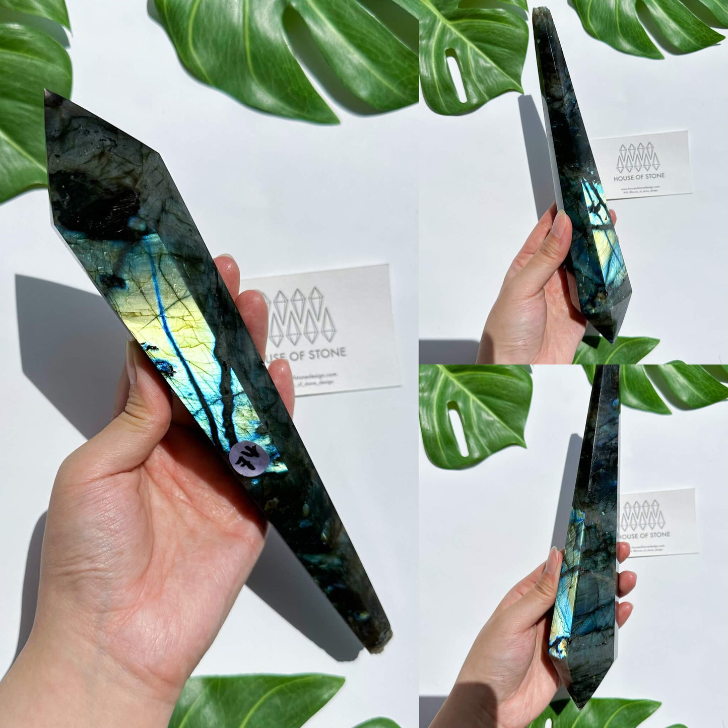 Natural Labradorite Wand/Rainbow Labradorite Crystal Point Wand/Labradorite Crystal Handle/Labradorite Stem/Wedding Bouquet Handle/Chakra Healing/AAA
