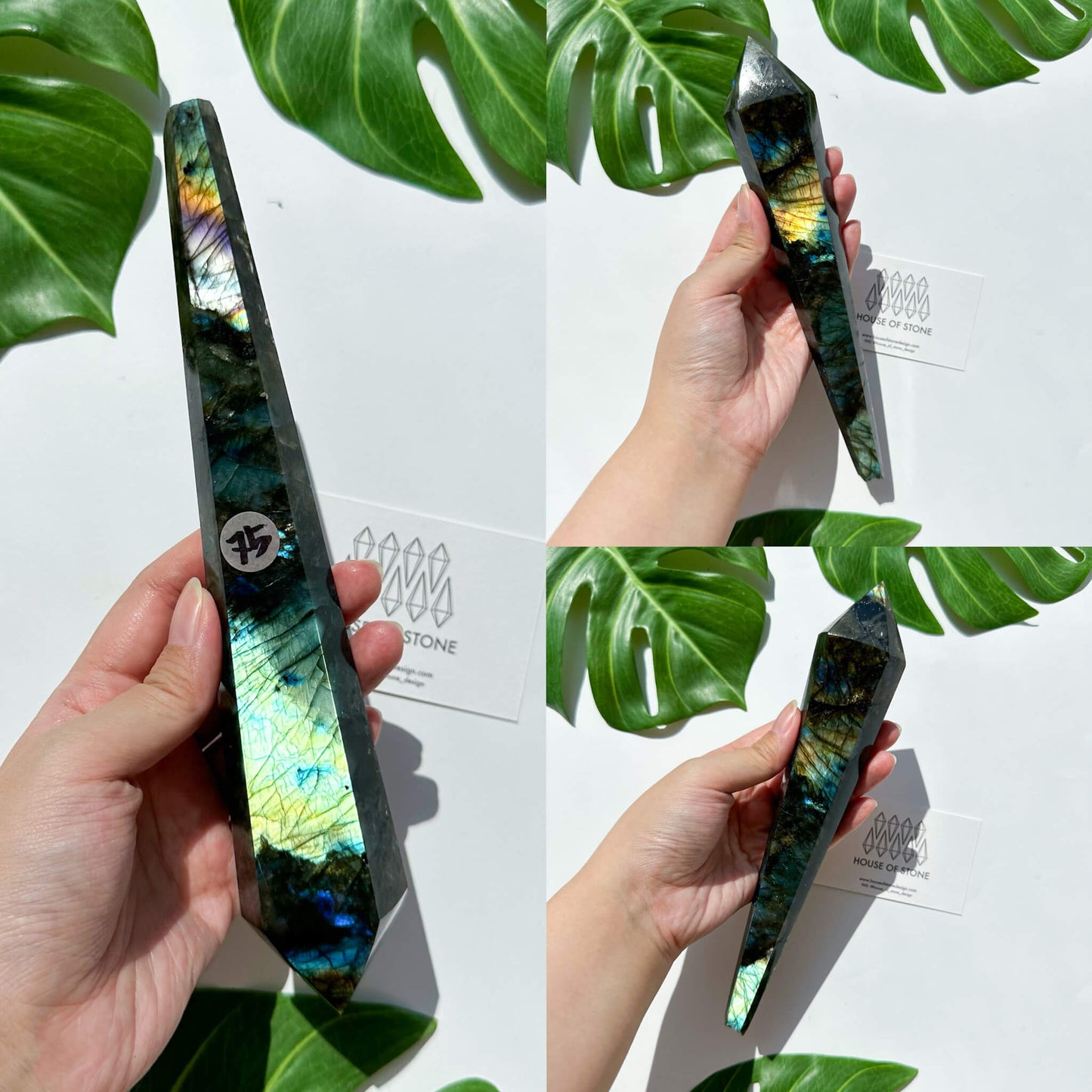 Natural Labradorite Wand/Rainbow Labradorite Crystal Point Wand/Labradorite Crystal Handle/Labradorite Stem/Wedding Bouquet Handle/Chakra Healing/AAA