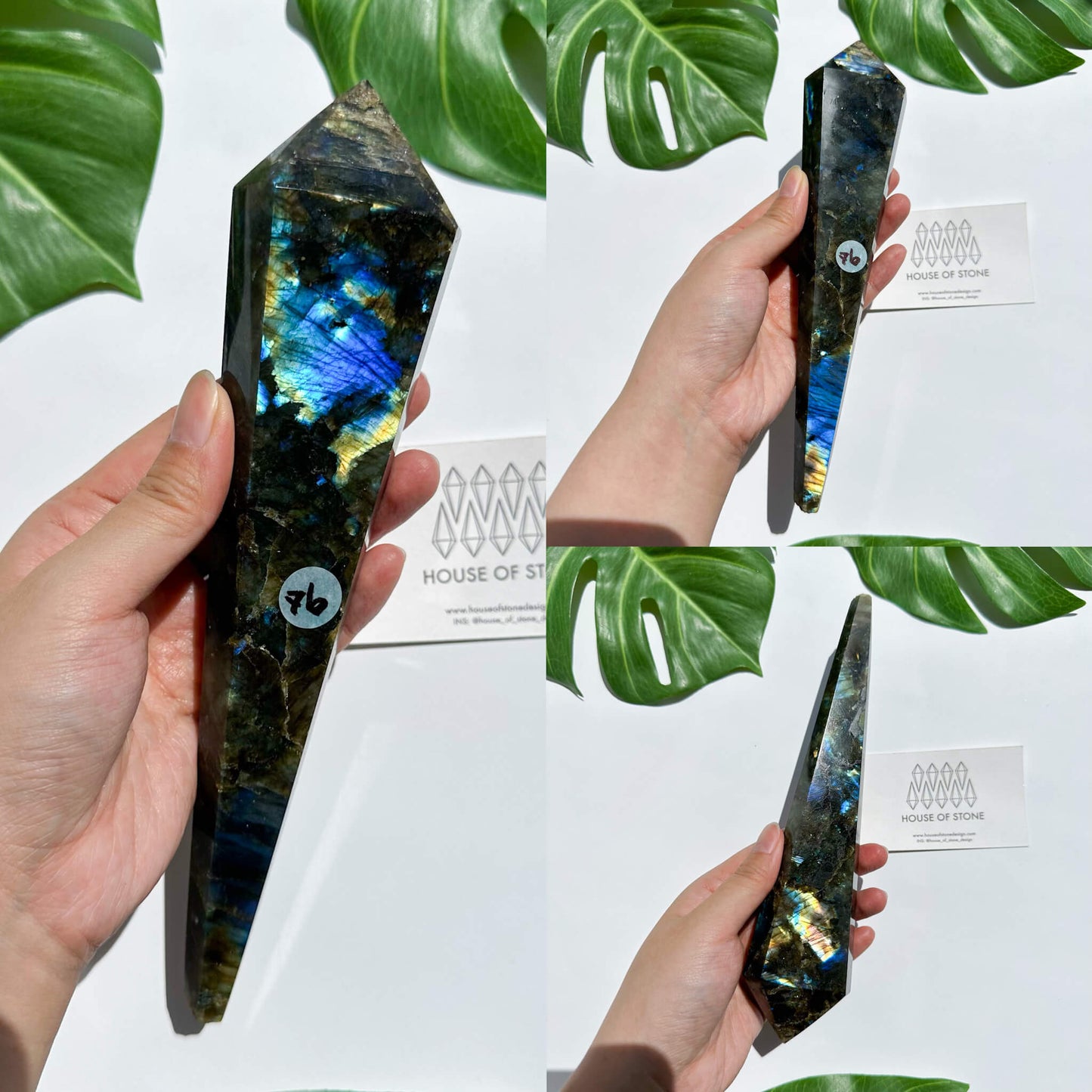Natural Labradorite Wand/Rainbow Labradorite Crystal Point Wand/Labradorite Crystal Handle/Labradorite Stem/Wedding Bouquet Handle/Chakra Healing/AAA