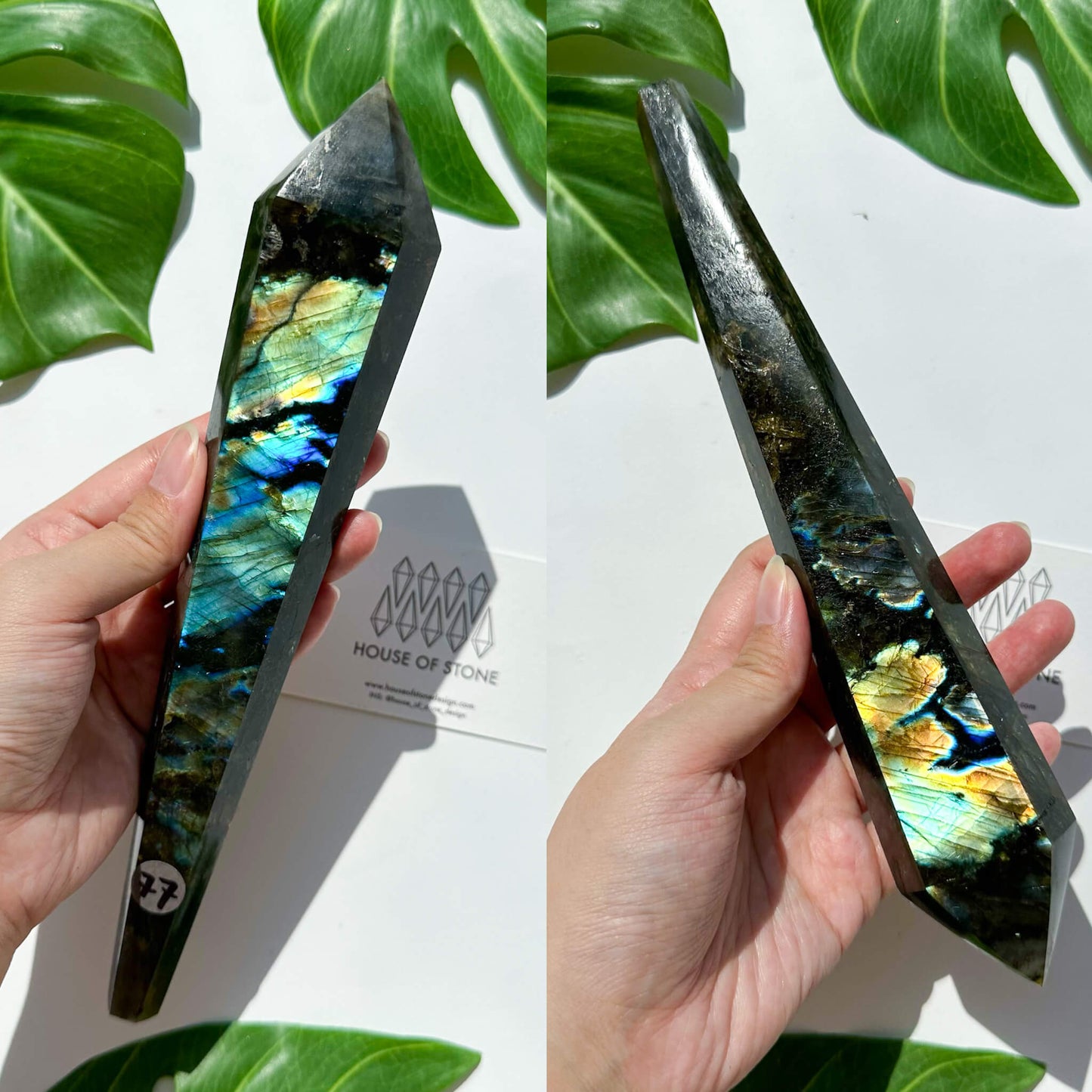 Natural Labradorite Wand/Rainbow Labradorite Crystal Point Wand/Labradorite Crystal Handle/Labradorite Stem/Wedding Bouquet Handle/Chakra Healing/AAA