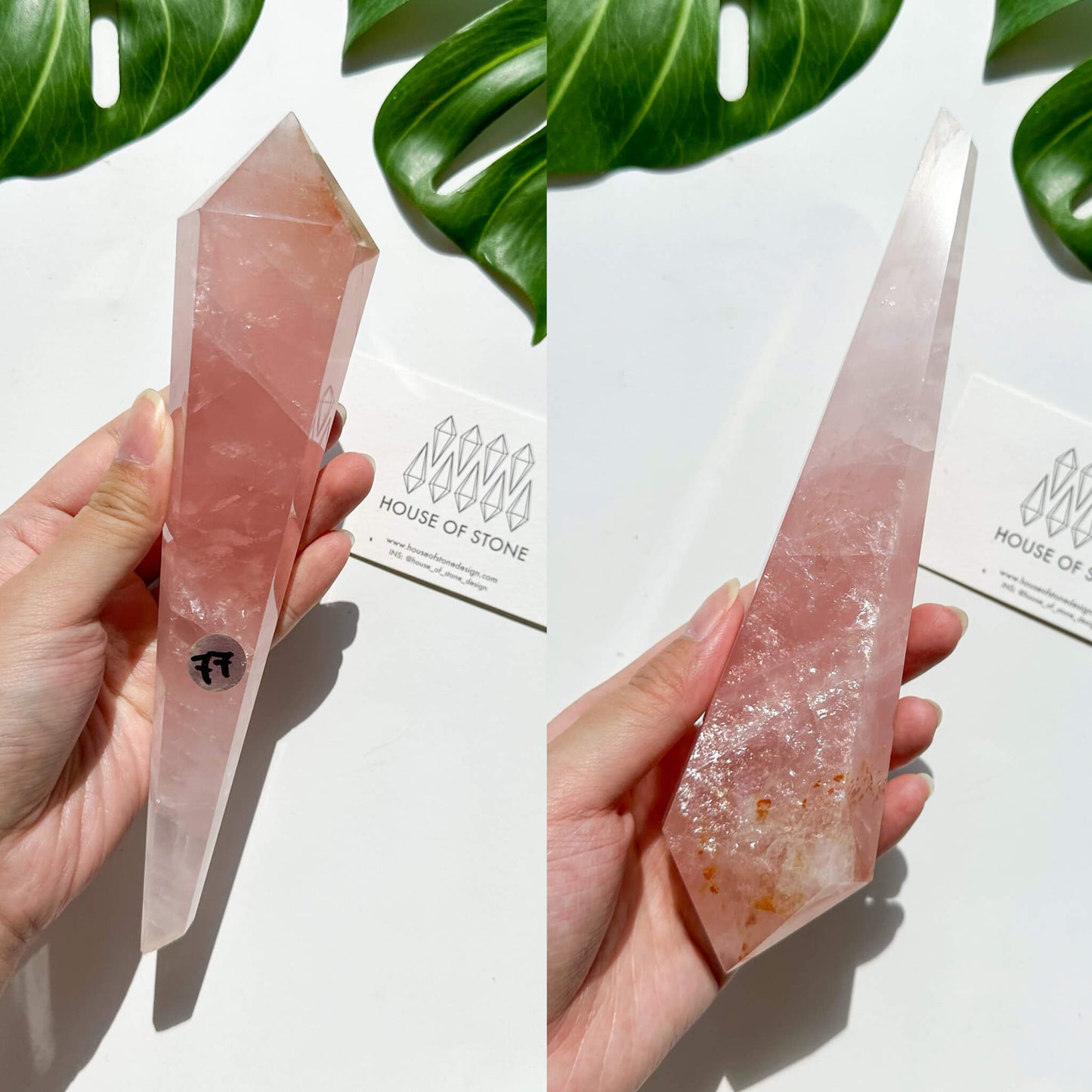 Natural Rose Quartz Wand/Rose Quartz Crystal Point Wand/Rose Quartz Crystal Handle/Rose Quartz Stem/Wedding Bouquet Handle/Heart Chakra Healing/AAA