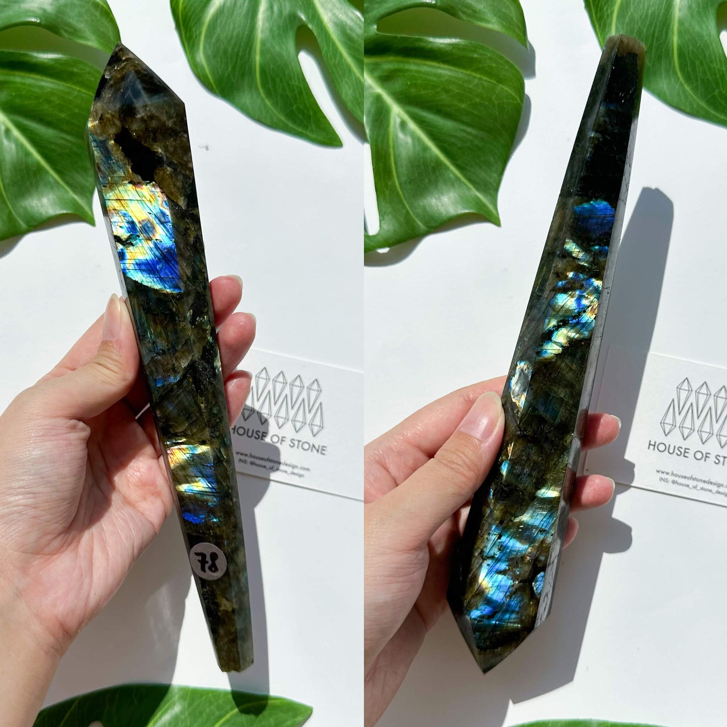 Natural Labradorite Wand/Rainbow Labradorite Crystal Point Wand/Labradorite Crystal Handle/Labradorite Stem/Wedding Bouquet Handle/Chakra Healing/AAA