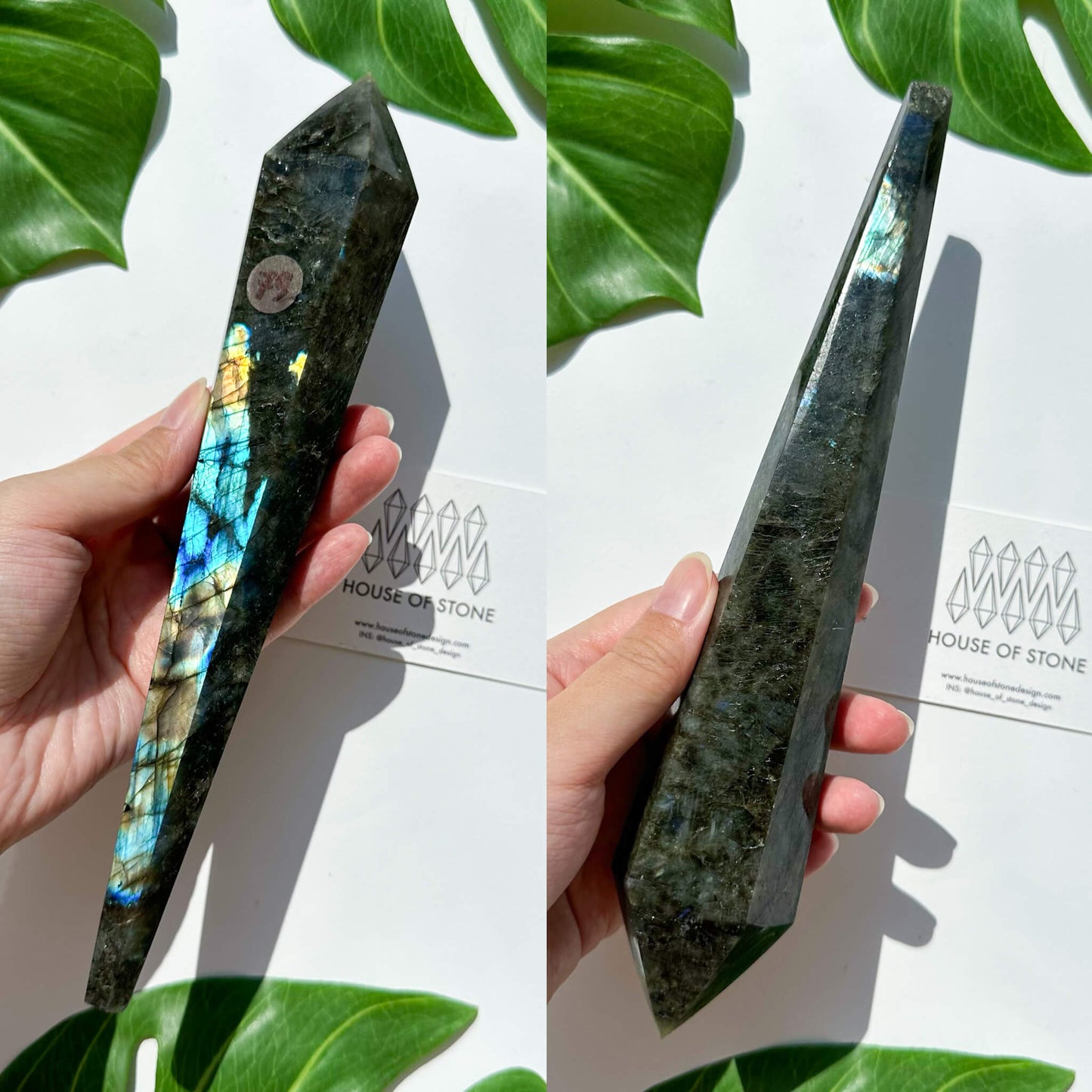 Natural Labradorite Wand/Rainbow Labradorite Crystal Point Wand/Labradorite Crystal Handle/Labradorite Stem/Wedding Bouquet Handle/Chakra Healing/AAA