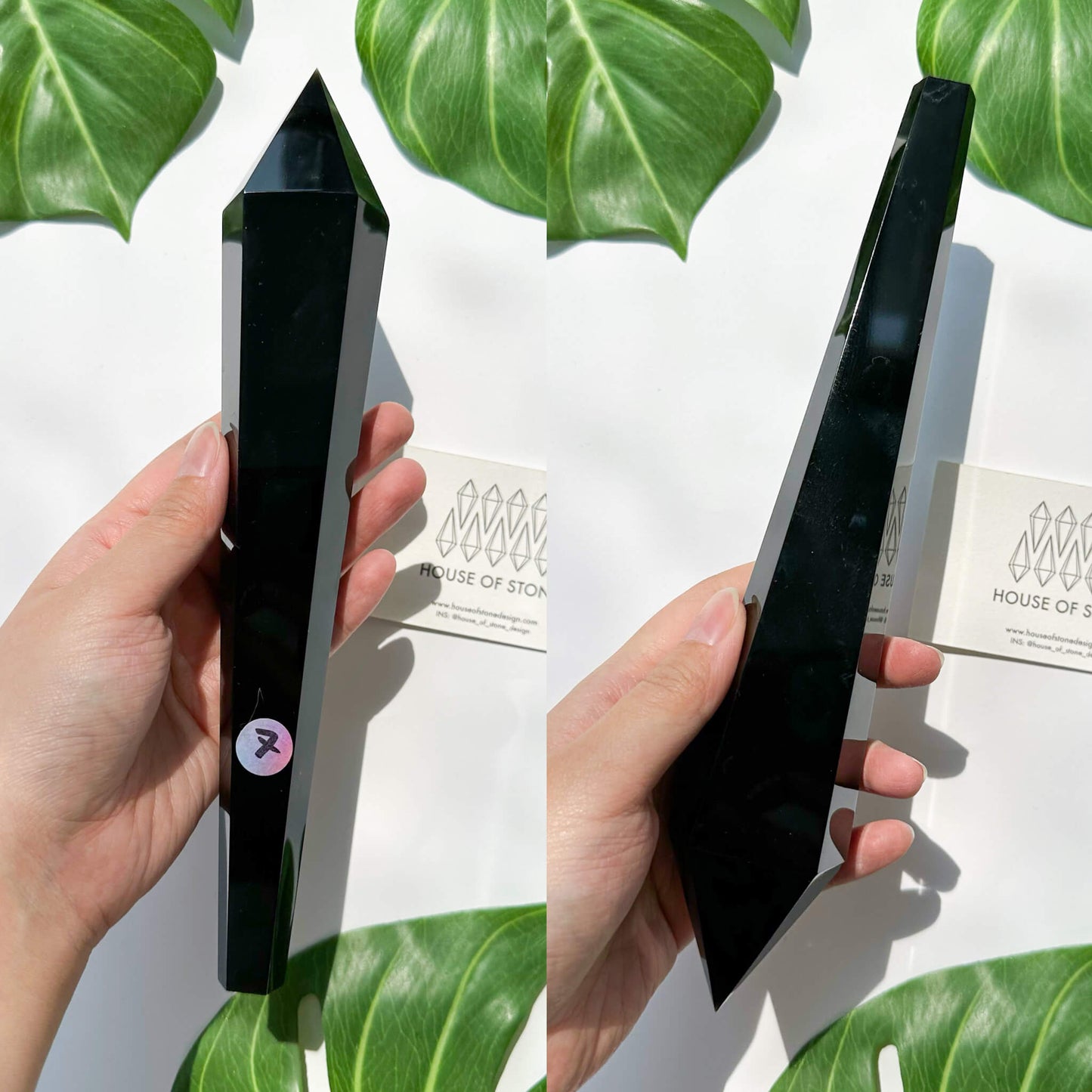 Natural Black Obsidian Wand/High Quality Black Obsidian Point Wand/Crystal Gemstone Obsidian Wand Handle/Obsidian Stem/Root Chakra Healing/AAA