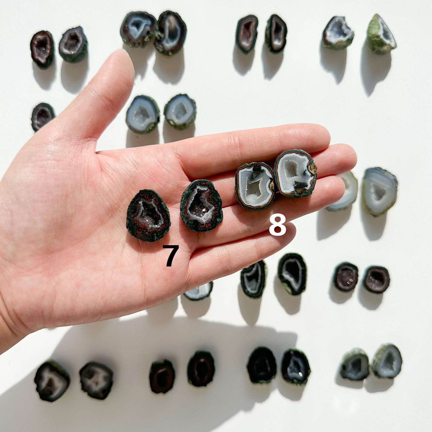 Natural Mini Agate Geode Pair | Small Tabasco Raw Crystal Geode, Druzy  Rainbow Mexico Geodes, Chakra, Meditation Tool