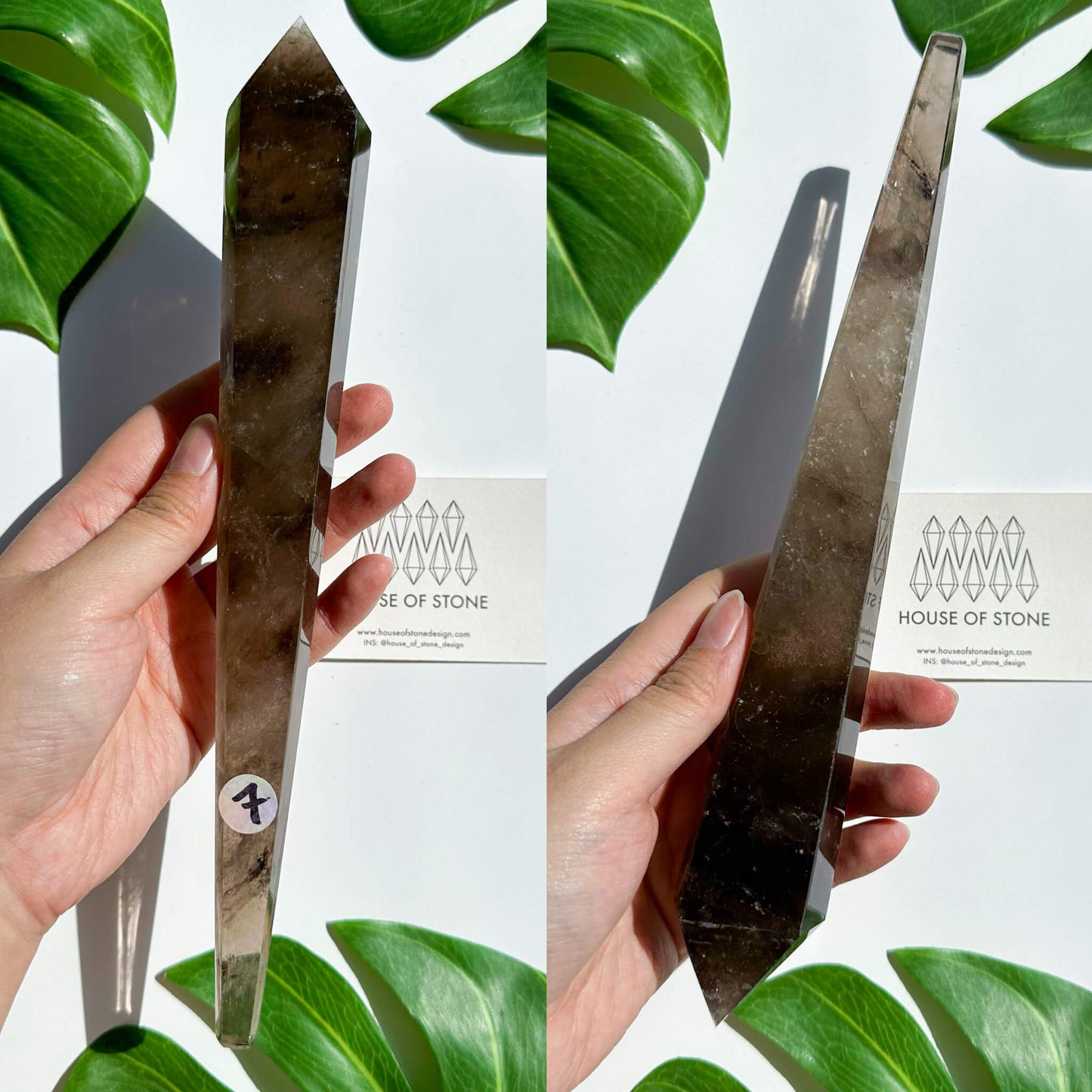 Natural Smoky Quartz Wand/Smoky Quartz Crystal Point Wand/Smoky Quartz Wand/Smoky Quartz Stem/Crystal Handle/Wedding Bouquet Handle/Root Chakra Healing/AAA