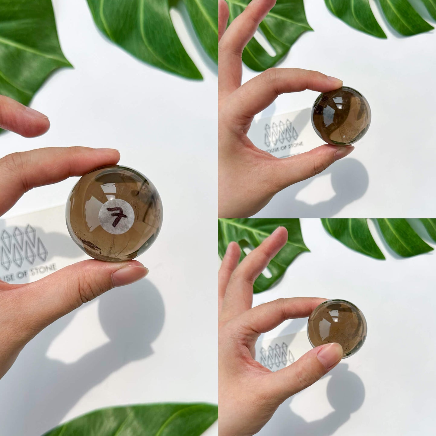 Natural Brazil Smoky Quartz Sphere/Rainbow Smoky Quartz Crystal Sphere/Rare Smoky Quartz Ball/Root Chakra Healing