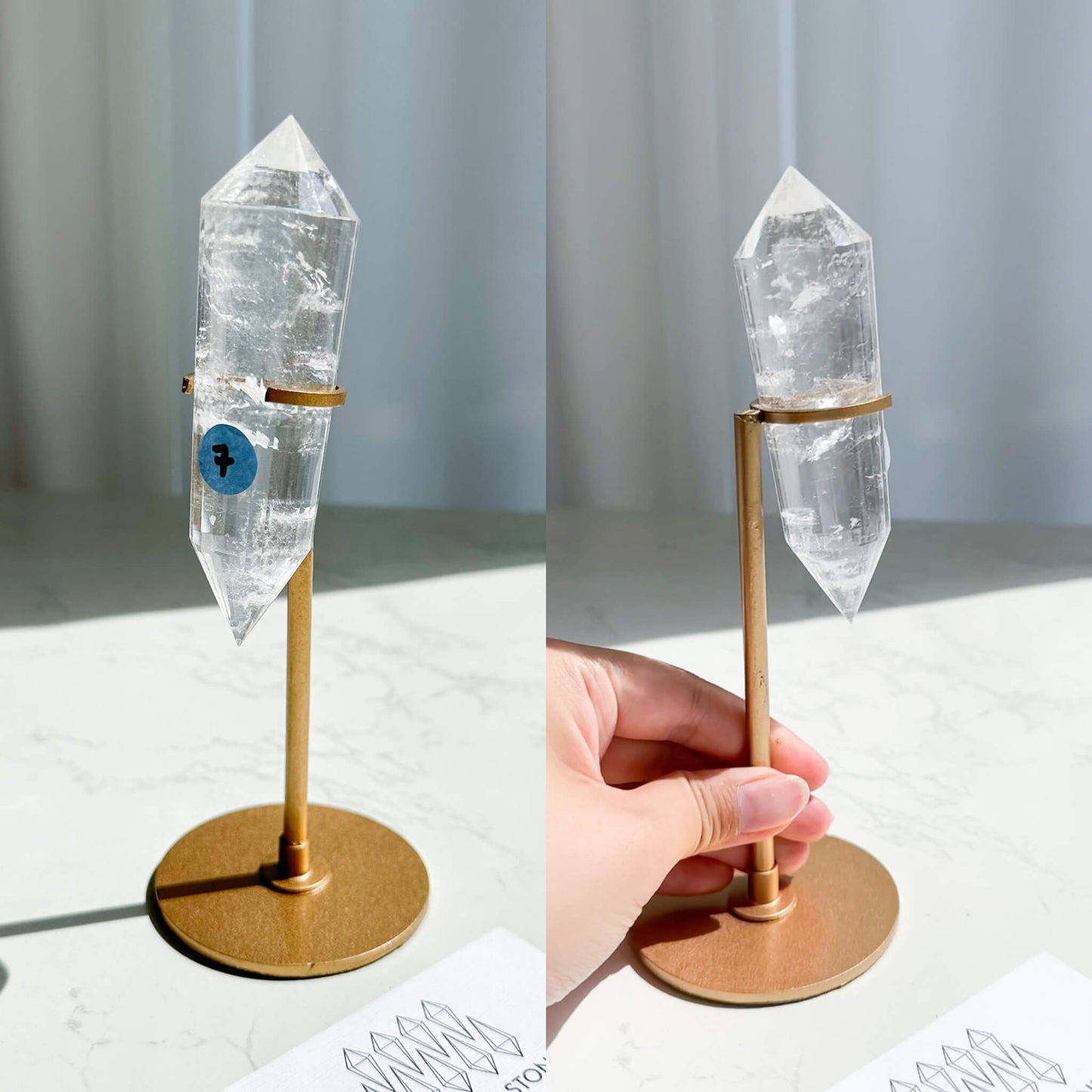 Natural Clear Quartz Vogel Crystal Double Point Wand/High Quality Clear Quartz Crystal Point Wand/Hand Carved Clear Quartz 24-sided Points