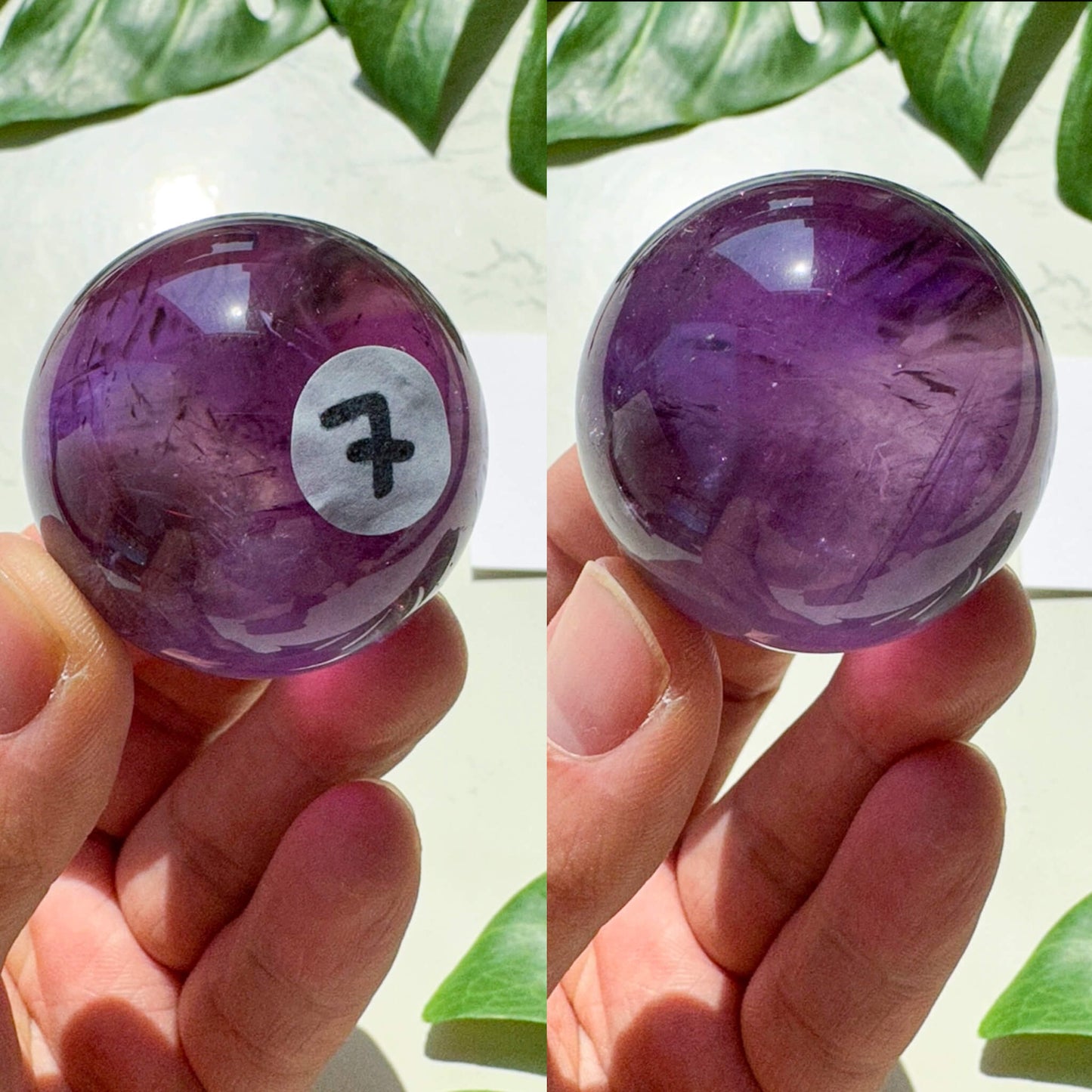 Natural Amethyst Sphere/High Quality Amethyst Rainbow Crystal Sphere/Amethyst Ball/Crown Chakra Healing/Meditation Tool/AAA